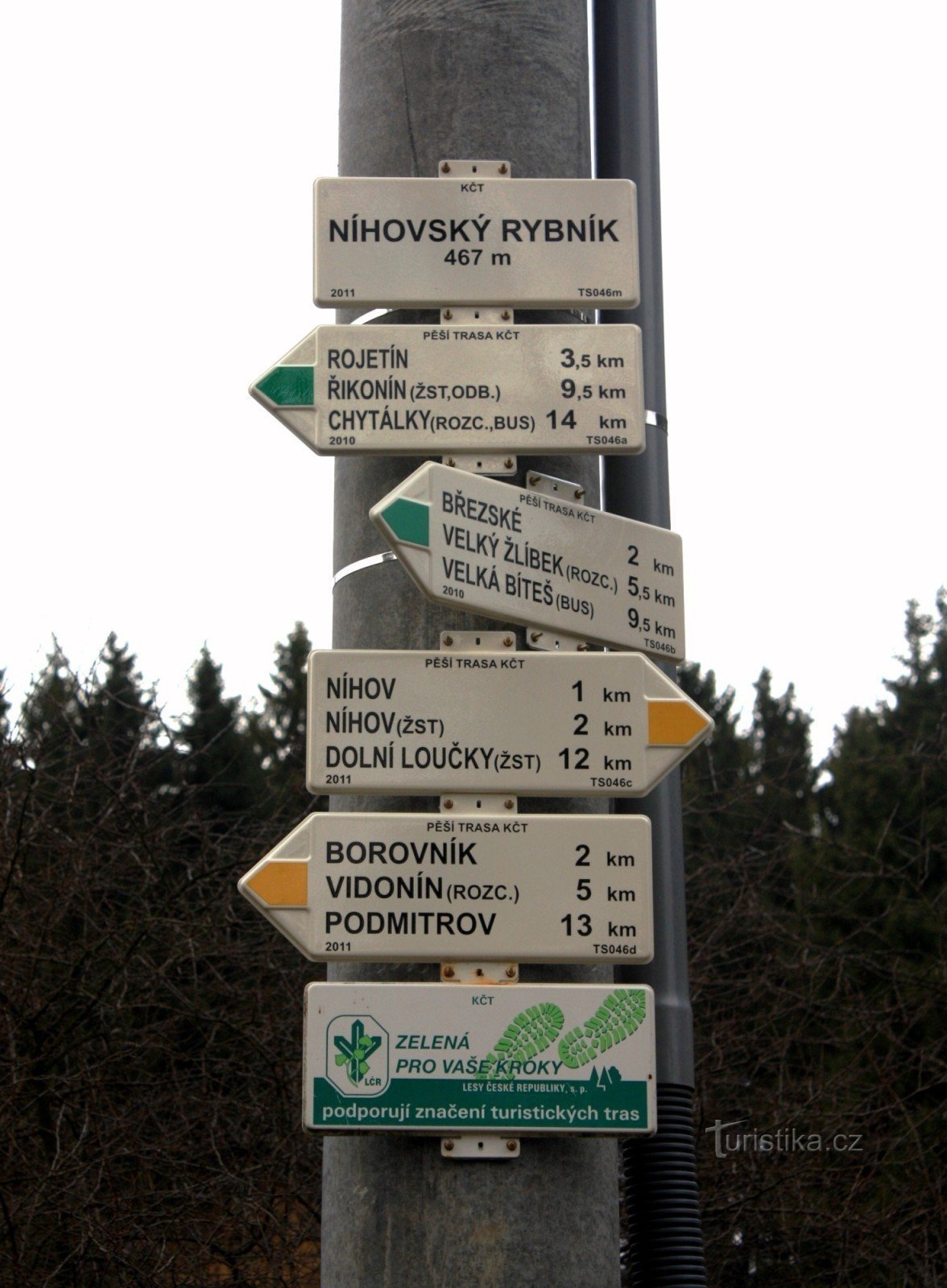 Tourist crossroads Níhovský rybník