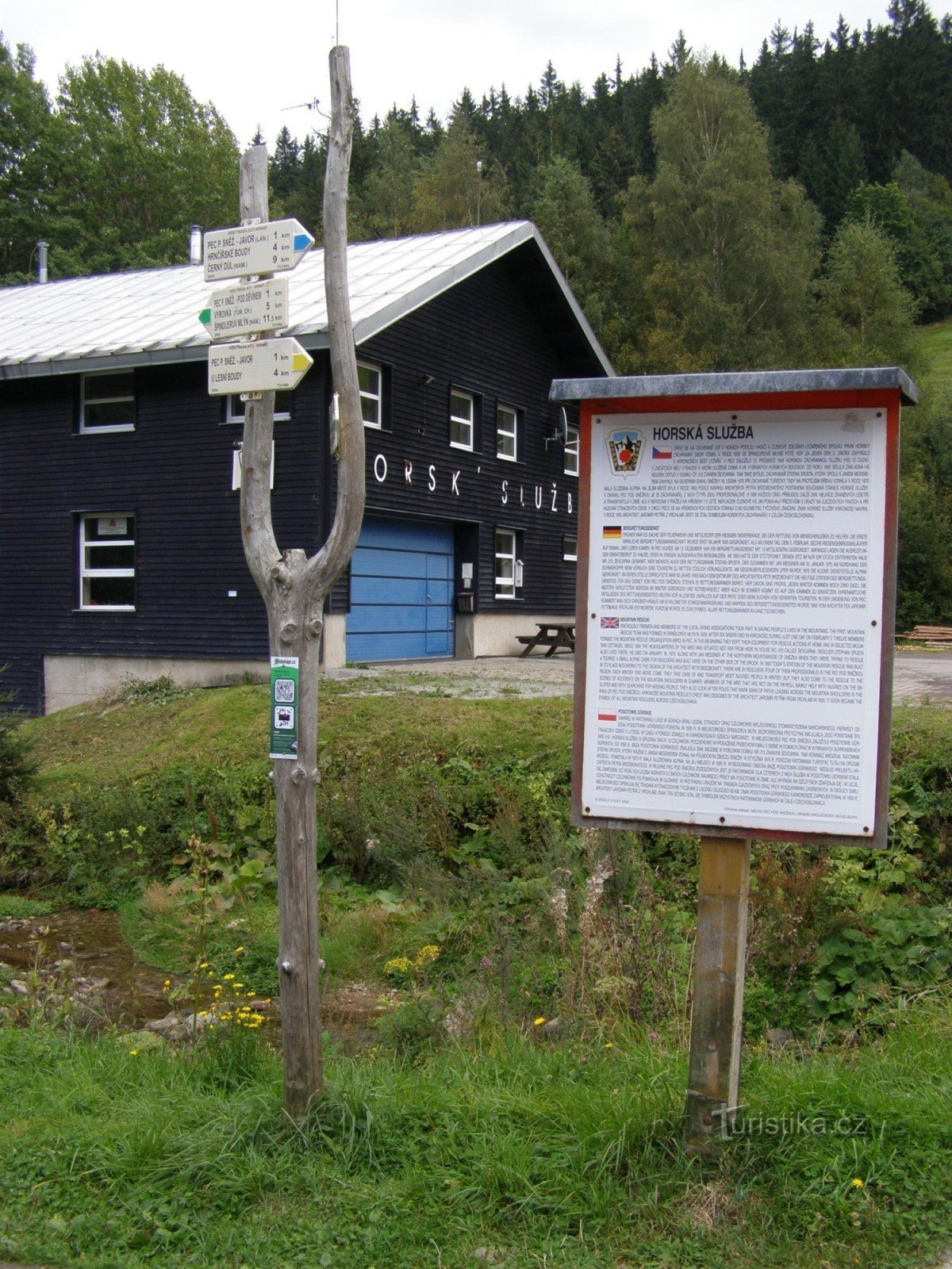 turistkorsvej Pec pod Sněžkou - ved bjergtjenesten