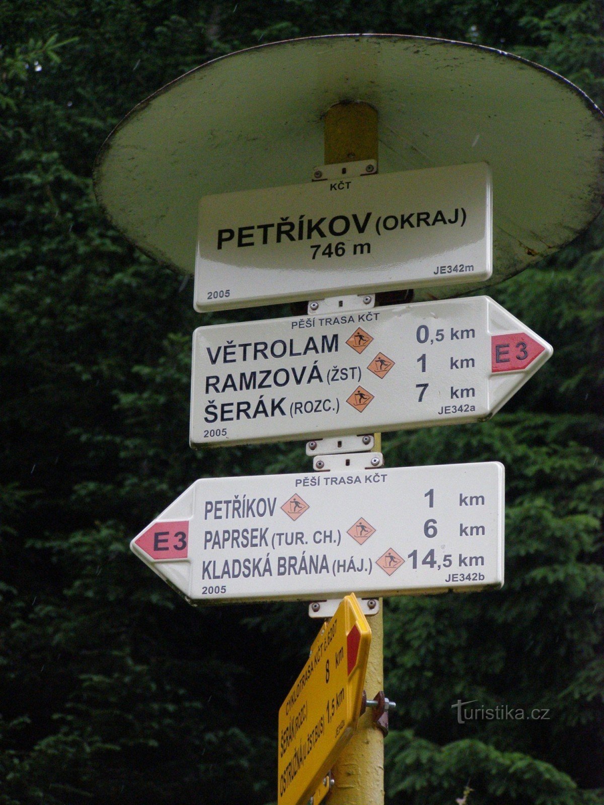 encrucijada turística Petříkov (afueras)