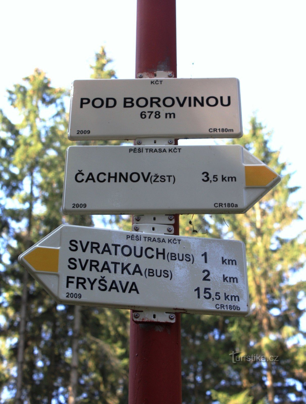 Tourist crossroads Pod Borovinou