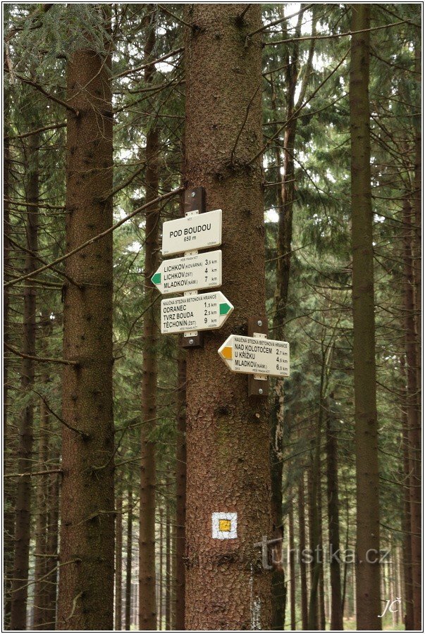 Tourist crossroads Pod Boudou