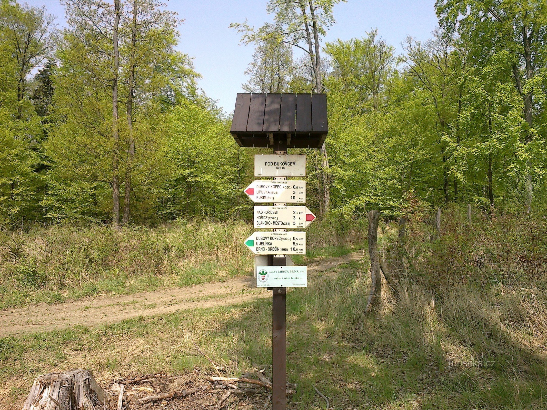 Tourist crossroads Under Bukovec