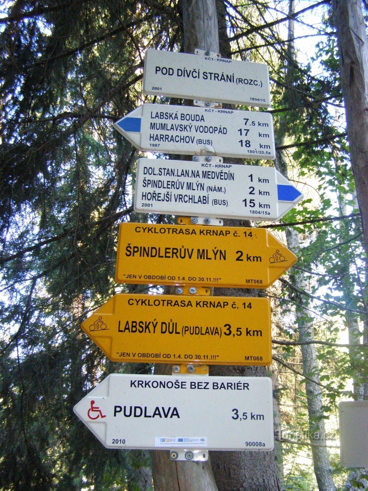 τουριστικό σταυροδρόμι Pod Dívčí strání