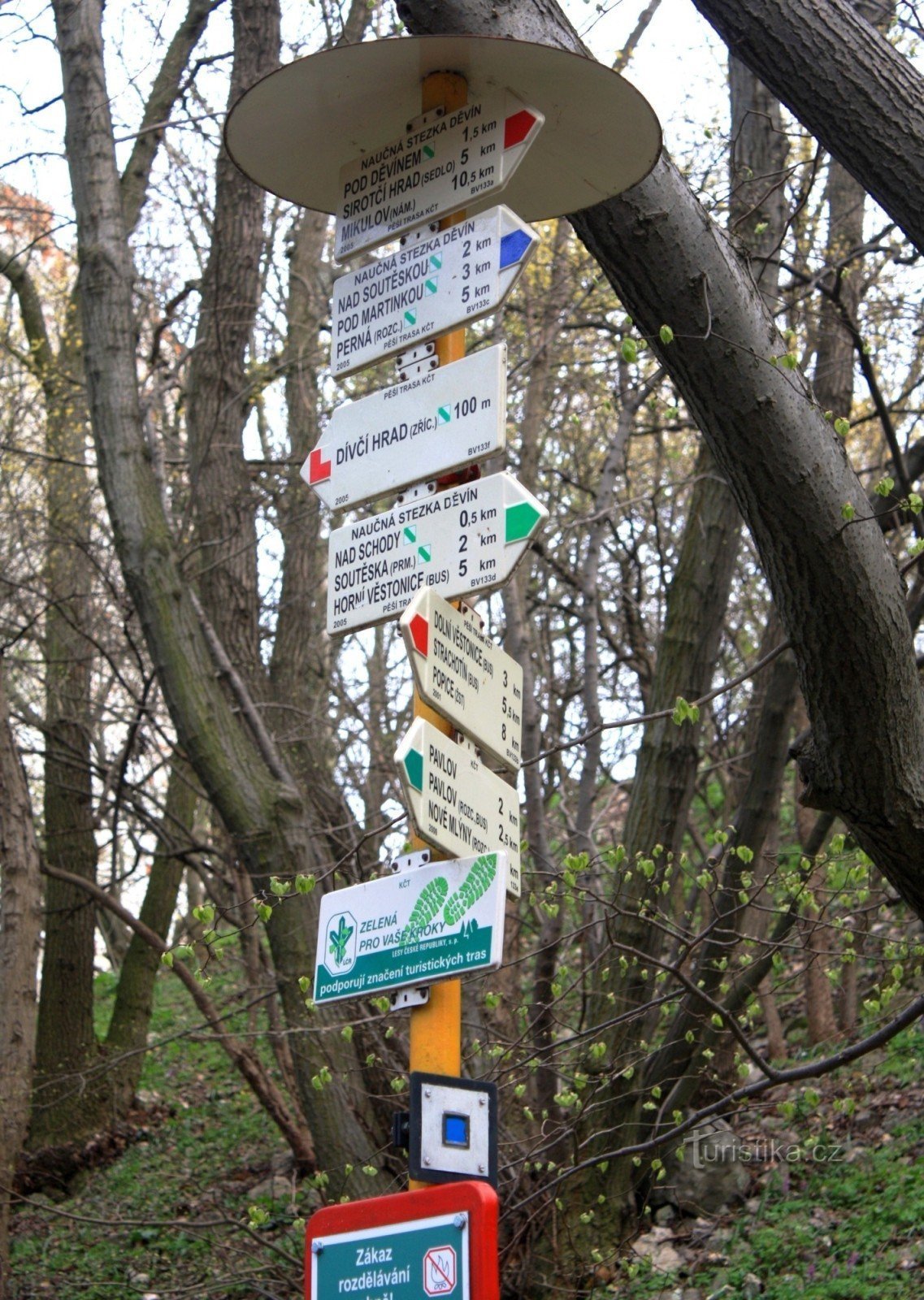 Tourist crossroads Under the Maiden's Castle