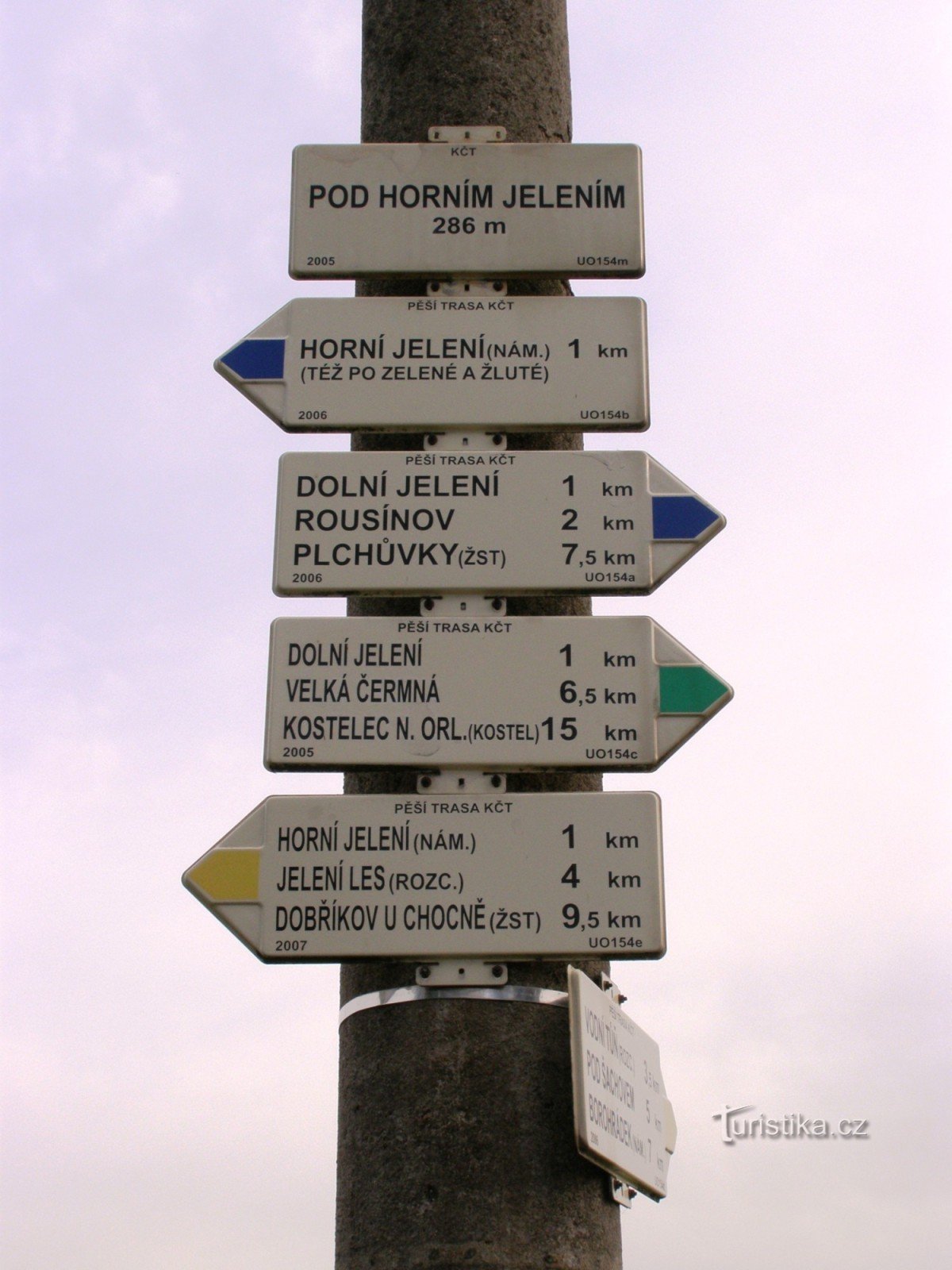 tourist crossroad Pod Horní Jelením