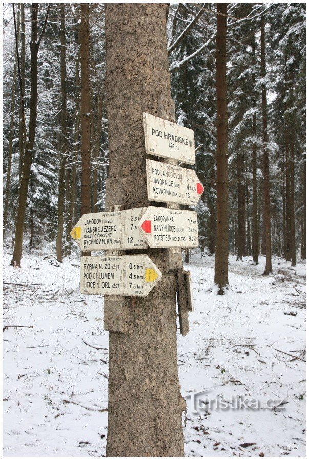 Turistické rozcestí Pod Hradiskem