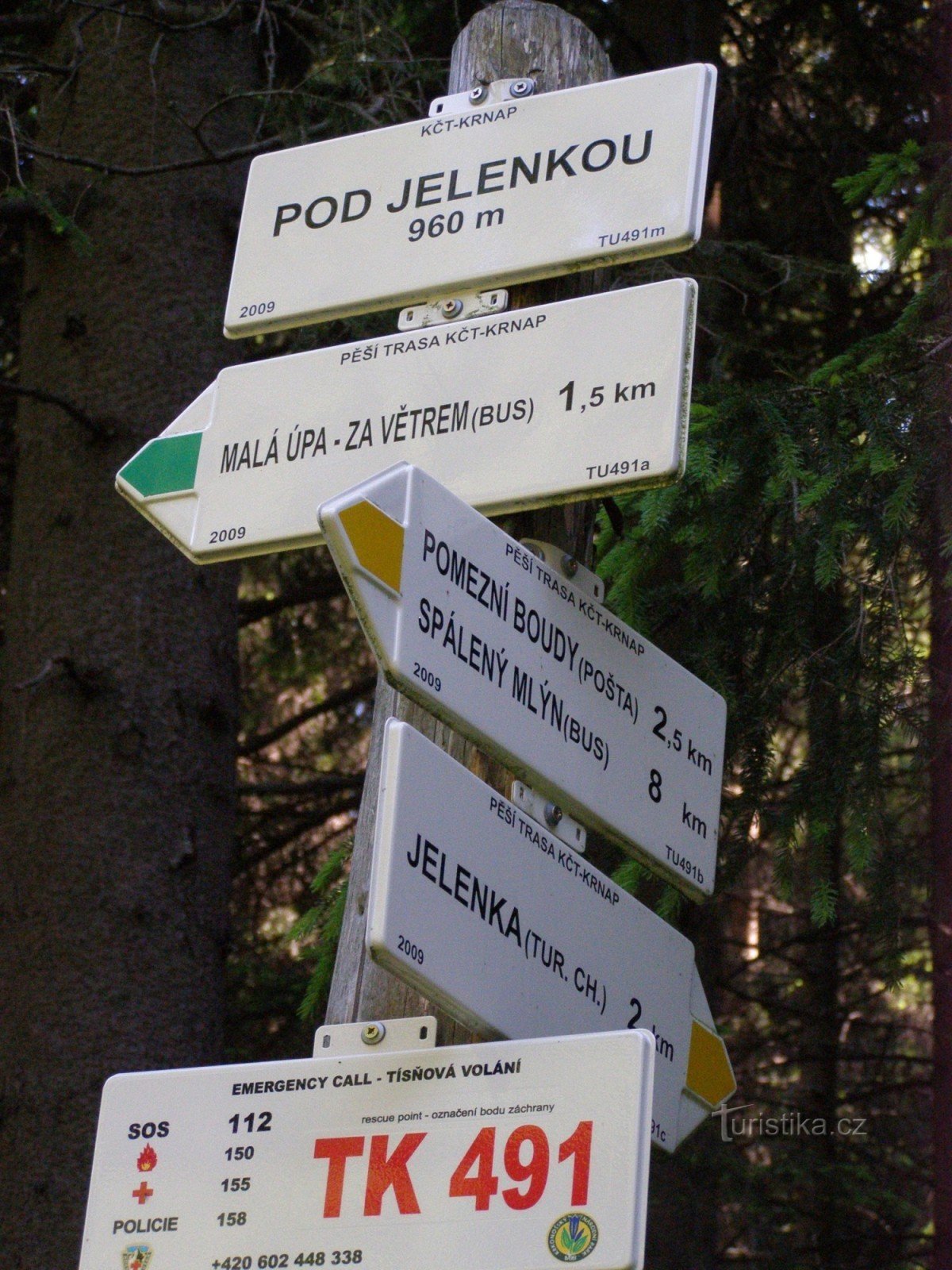 tourist crossroads Pod Jelenkou