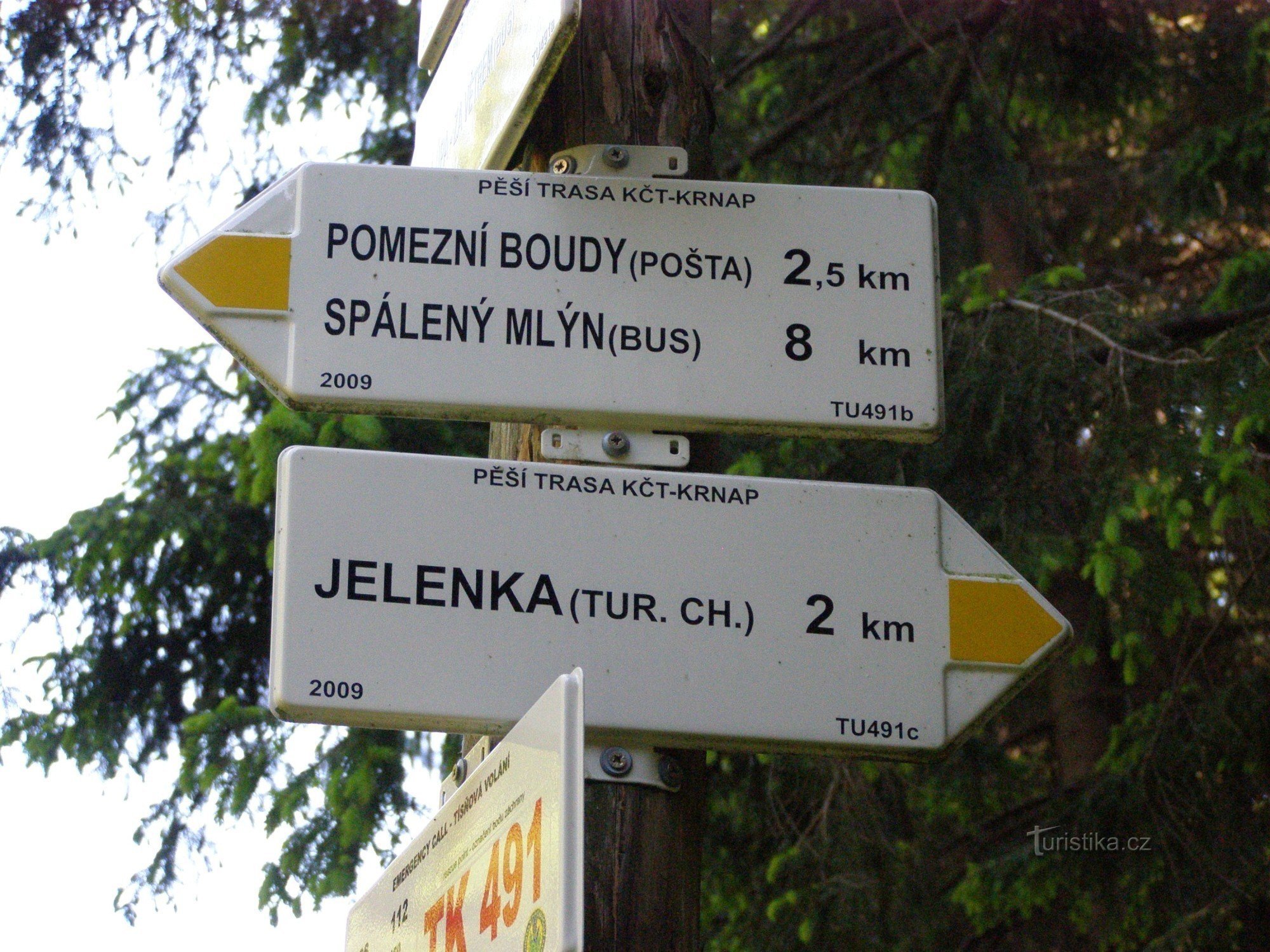 tourist crossroads Pod Jelenkou