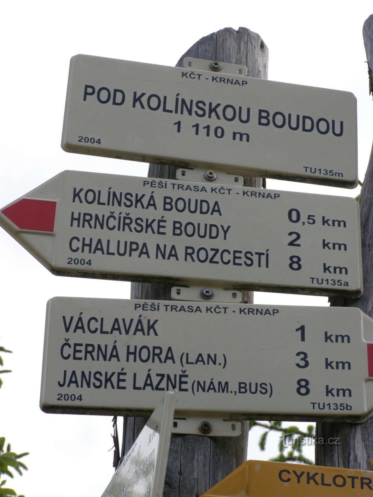 encrucijada turística Bajo Kolínská bouda