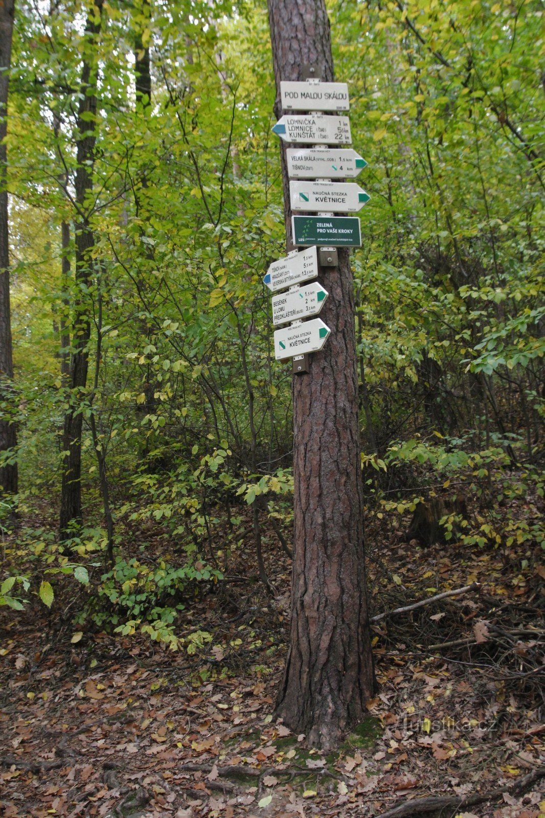 Touristenkreuzung unter dem kleinen Felsen