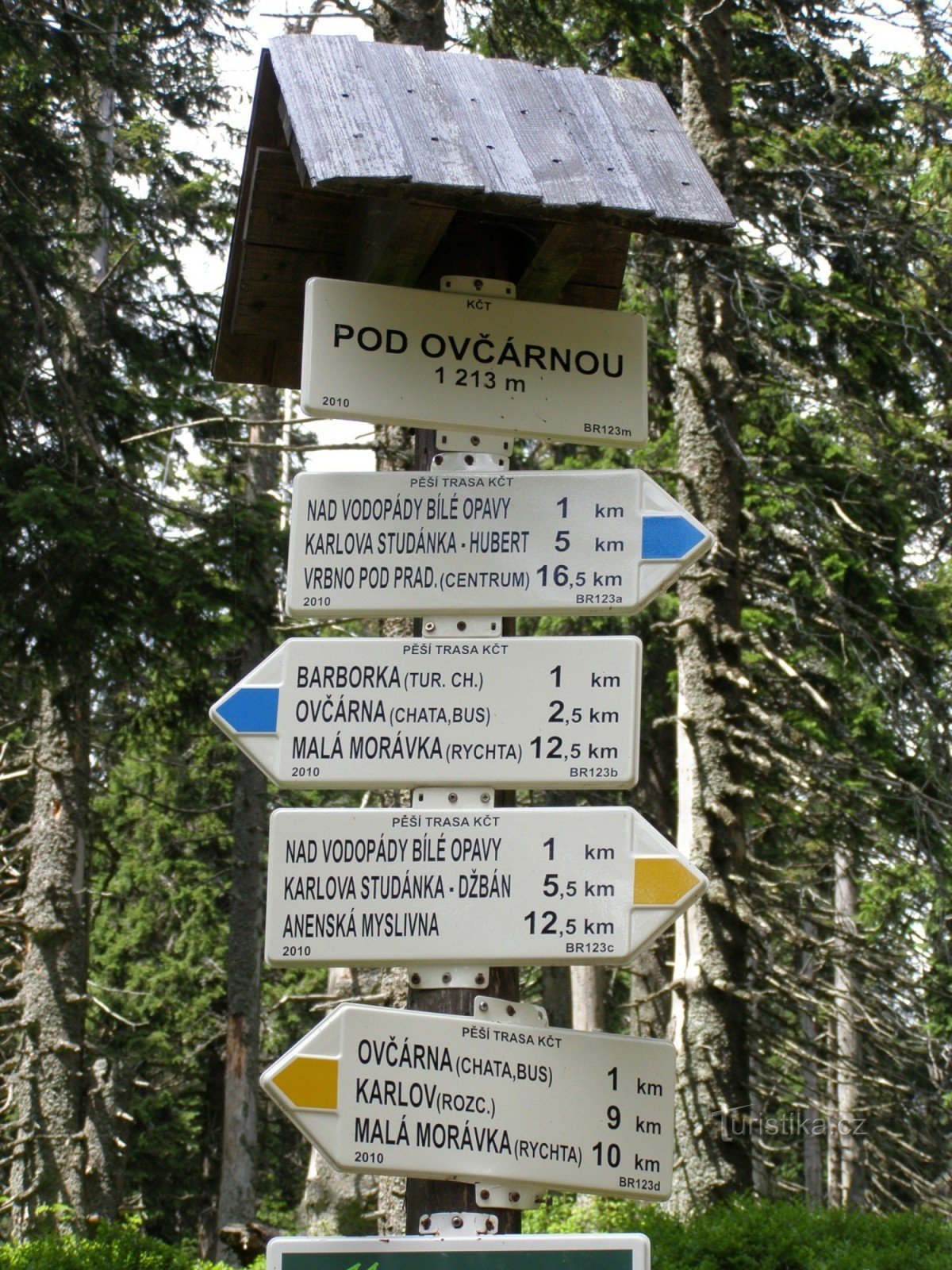 răscruce turistică - Pod Ovčárnou