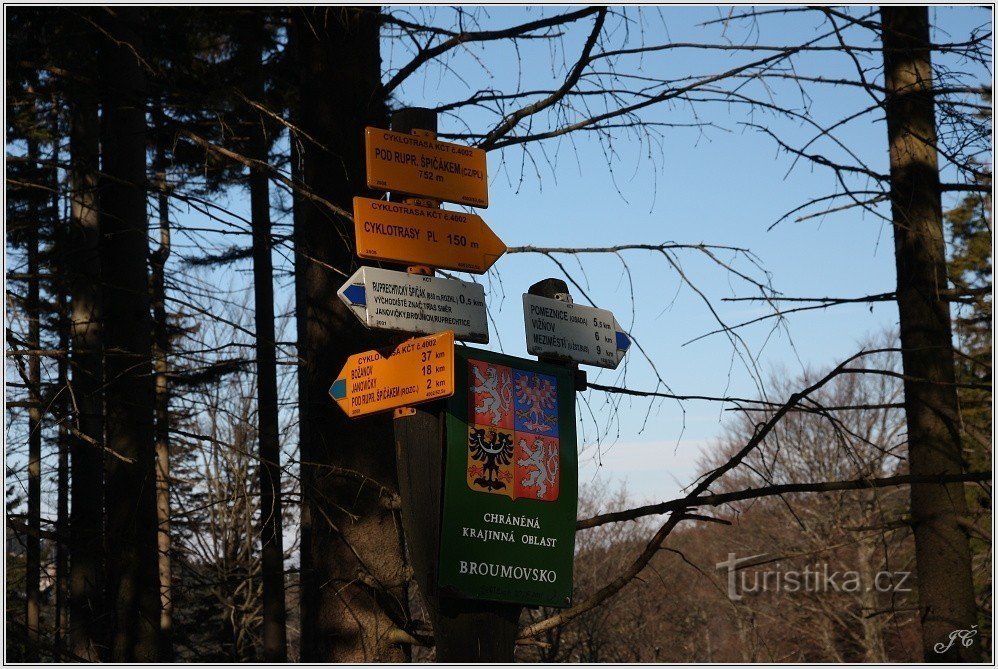 Turistické rozcestí Pod Ruprechtickým Špičákem