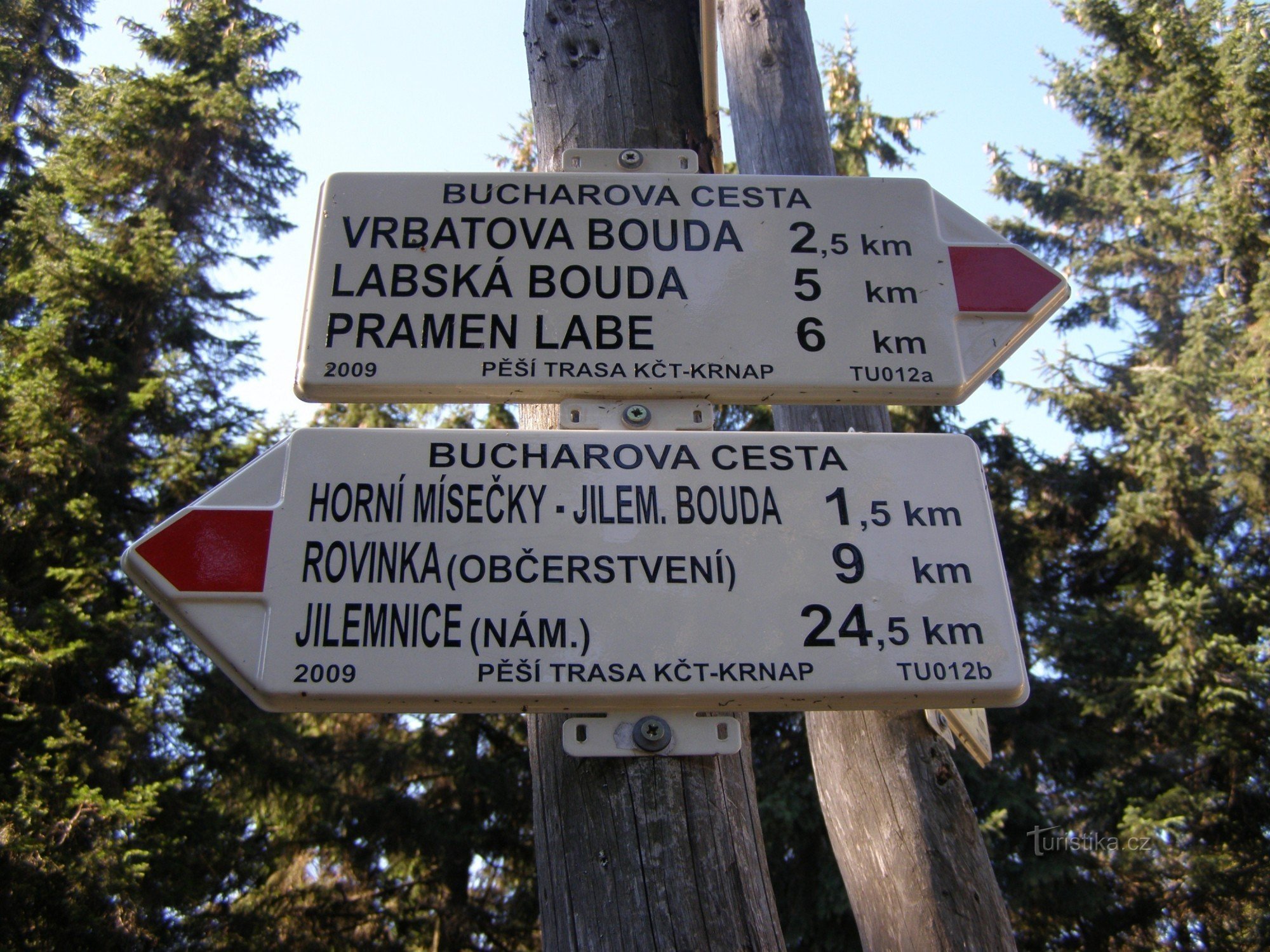 Rozdroże turystyczne Punkt widokowy Pod Šmídová