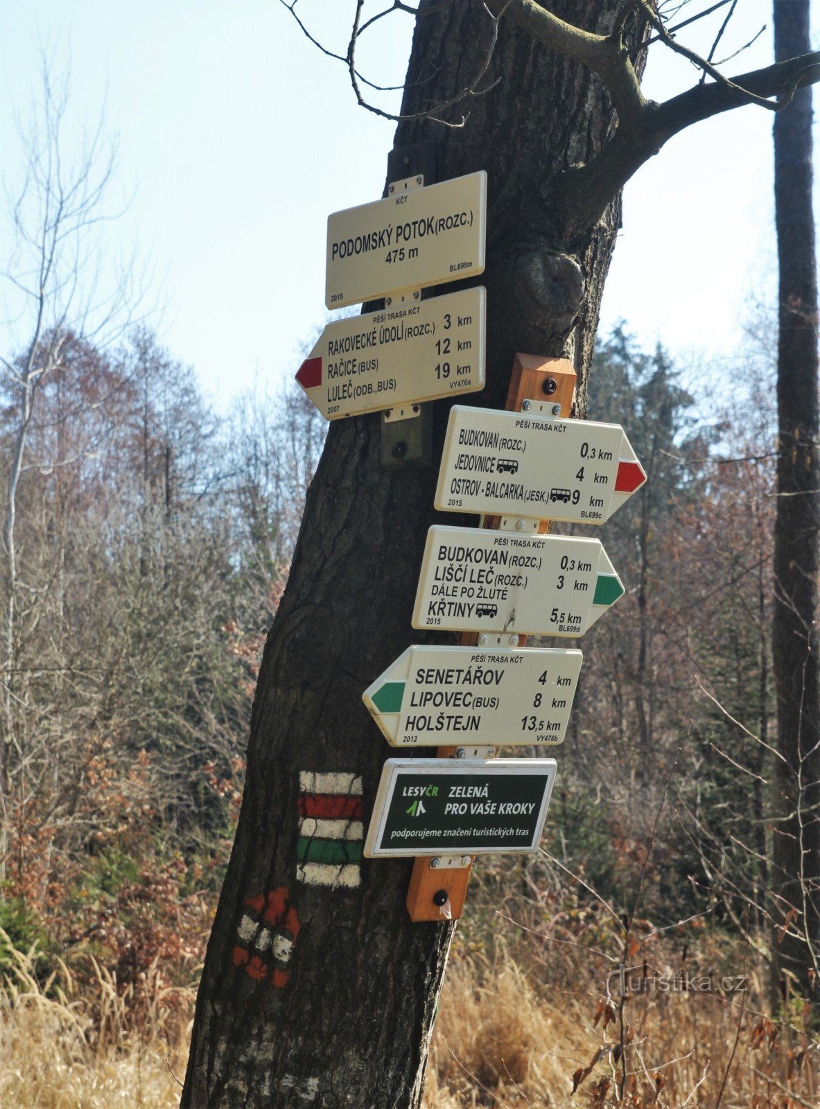 Turistické rozcestí Podomský potok