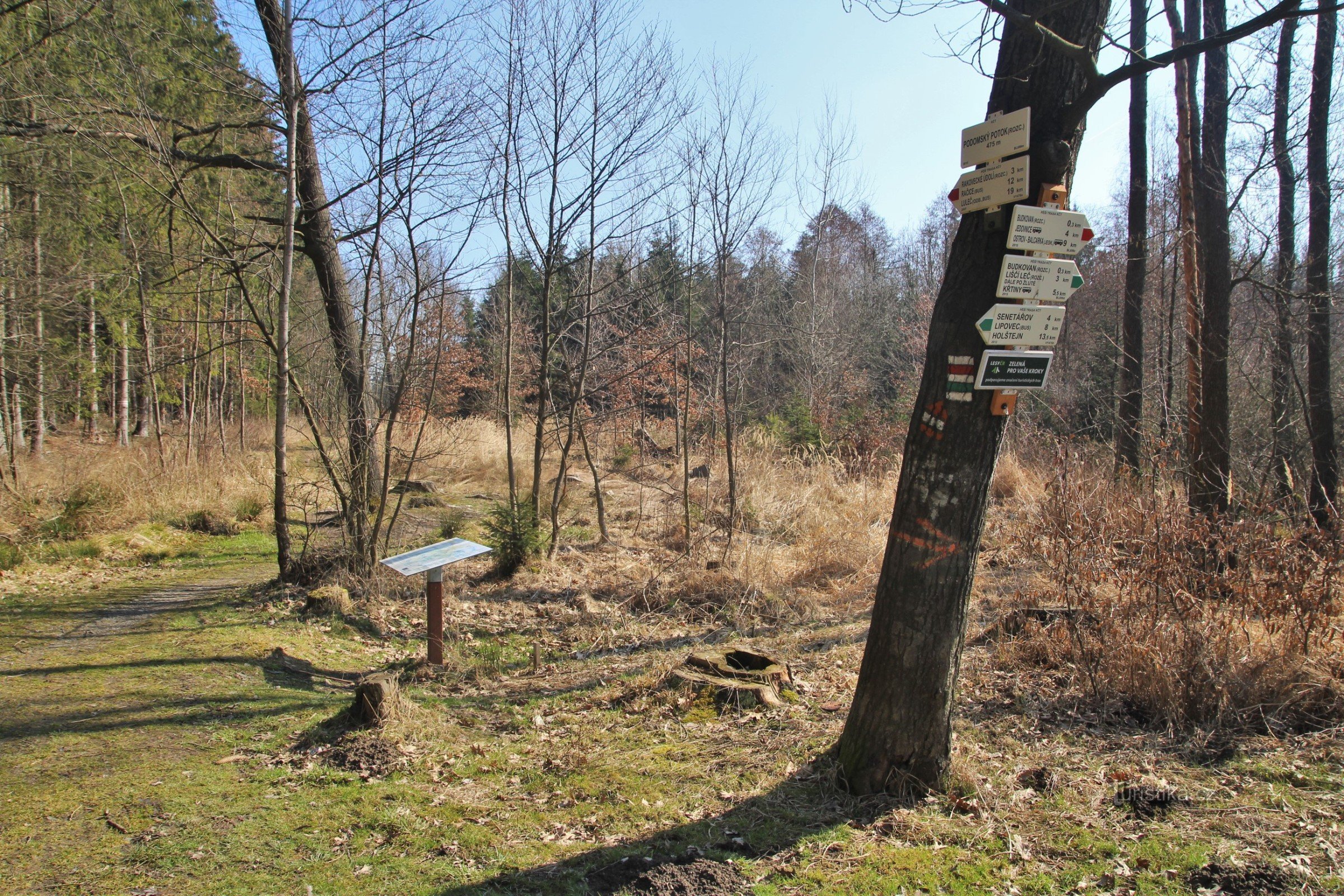 Encruzilhada turística Podomský potok