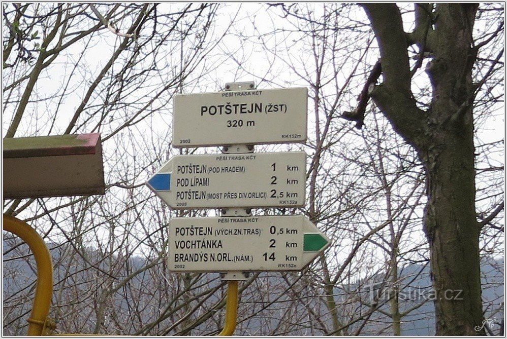 Turistkryds Potštejn, motorvej