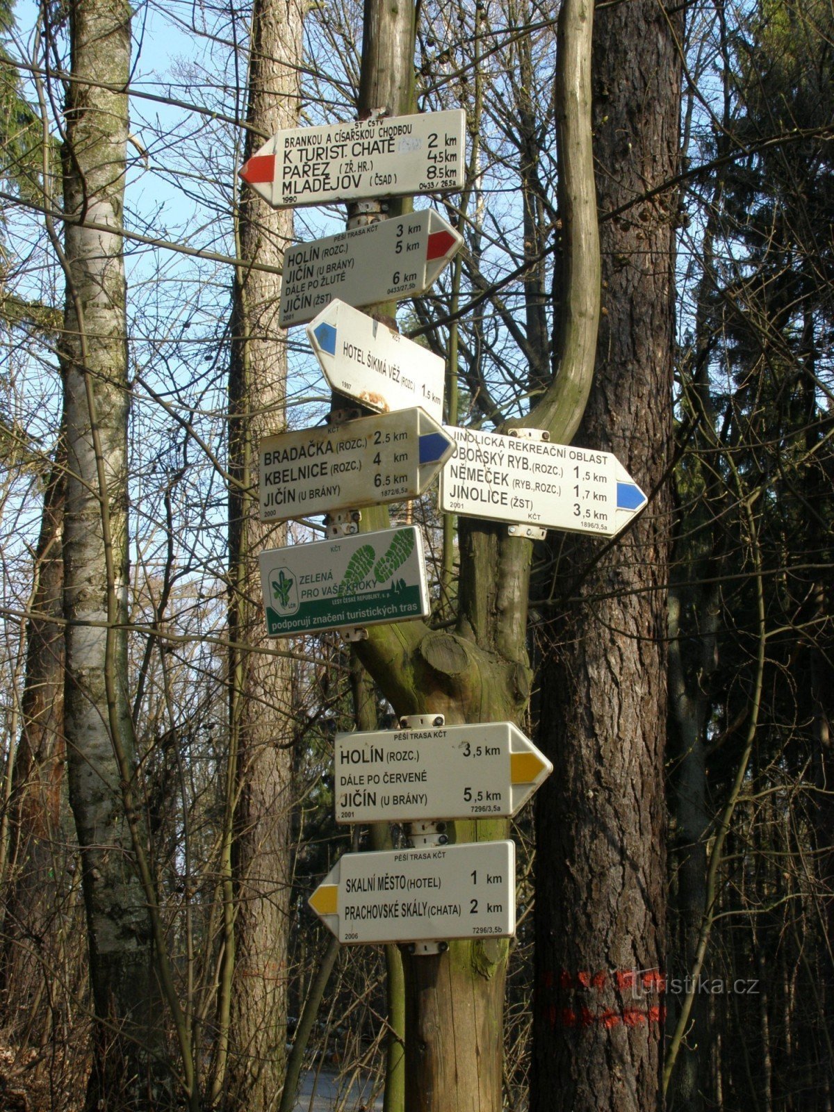 tourist crossroads Prachov - entrance to the rocks