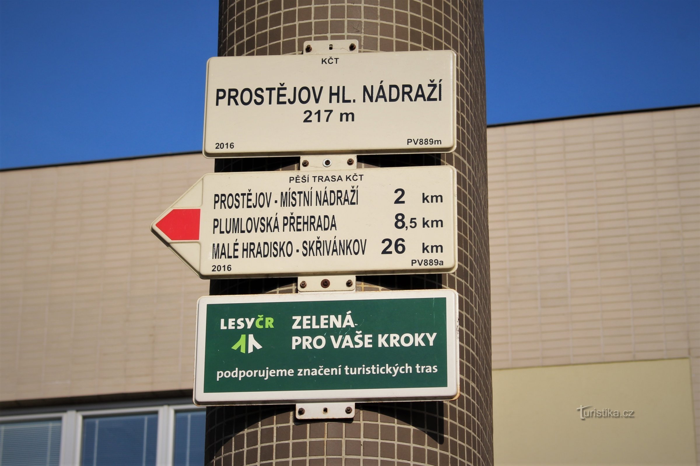 Toeristisch kruispunt Prostějov-Hlavní nádraží