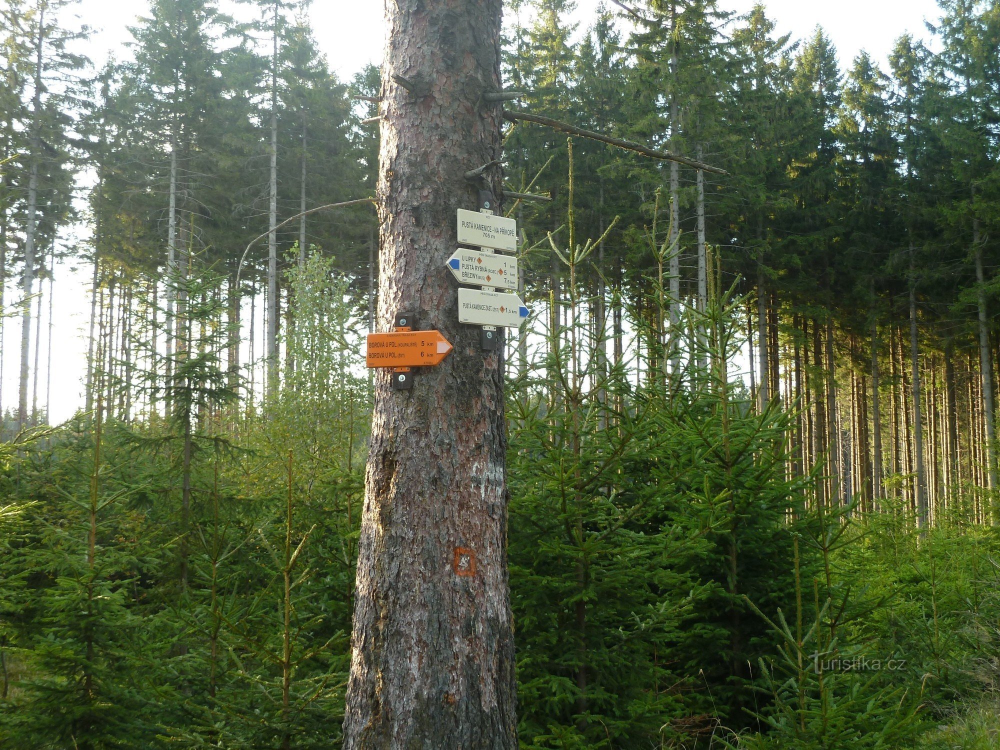 turistkorsning Pusta Kamenice - Na Příkopě