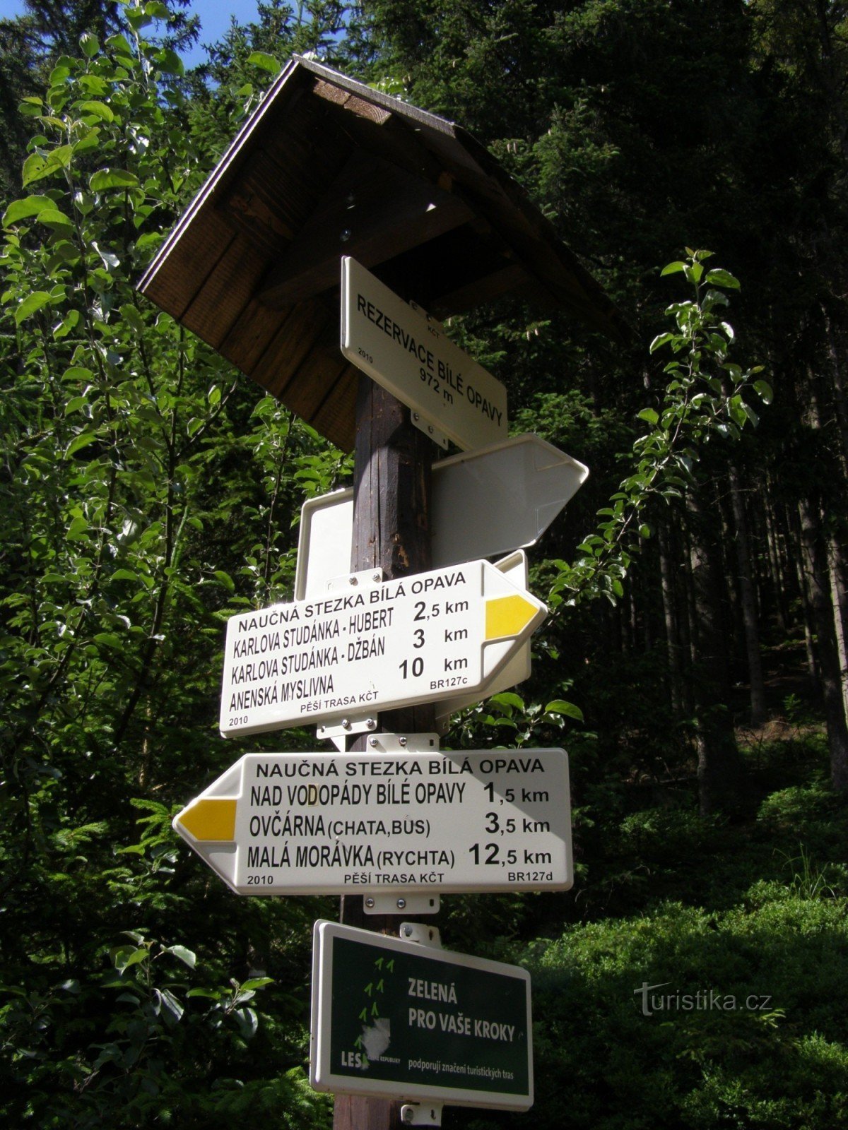 Touristenkreuzung - Reservat Bílá Opava