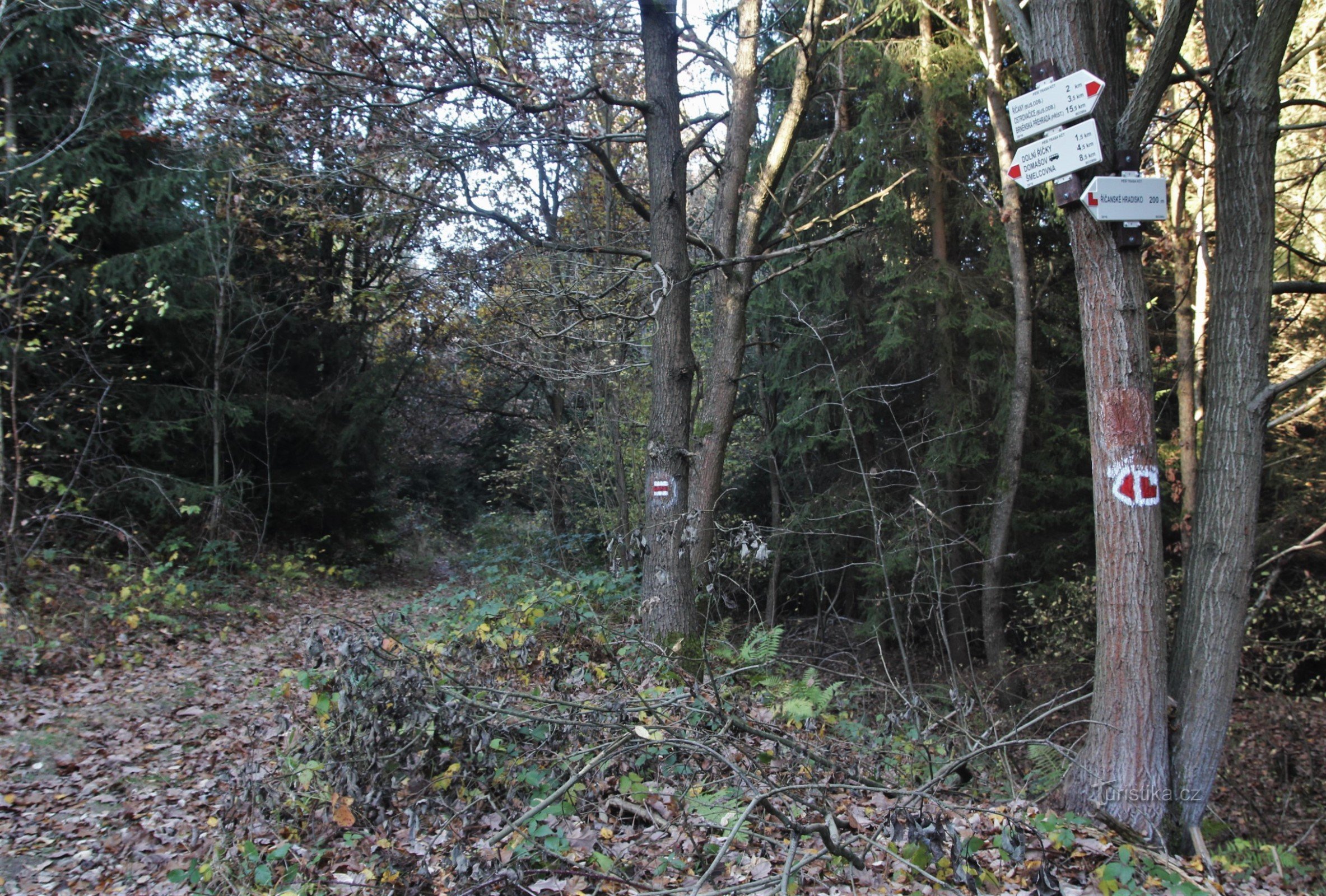 Touristenkreuzung Říčanské hradisko