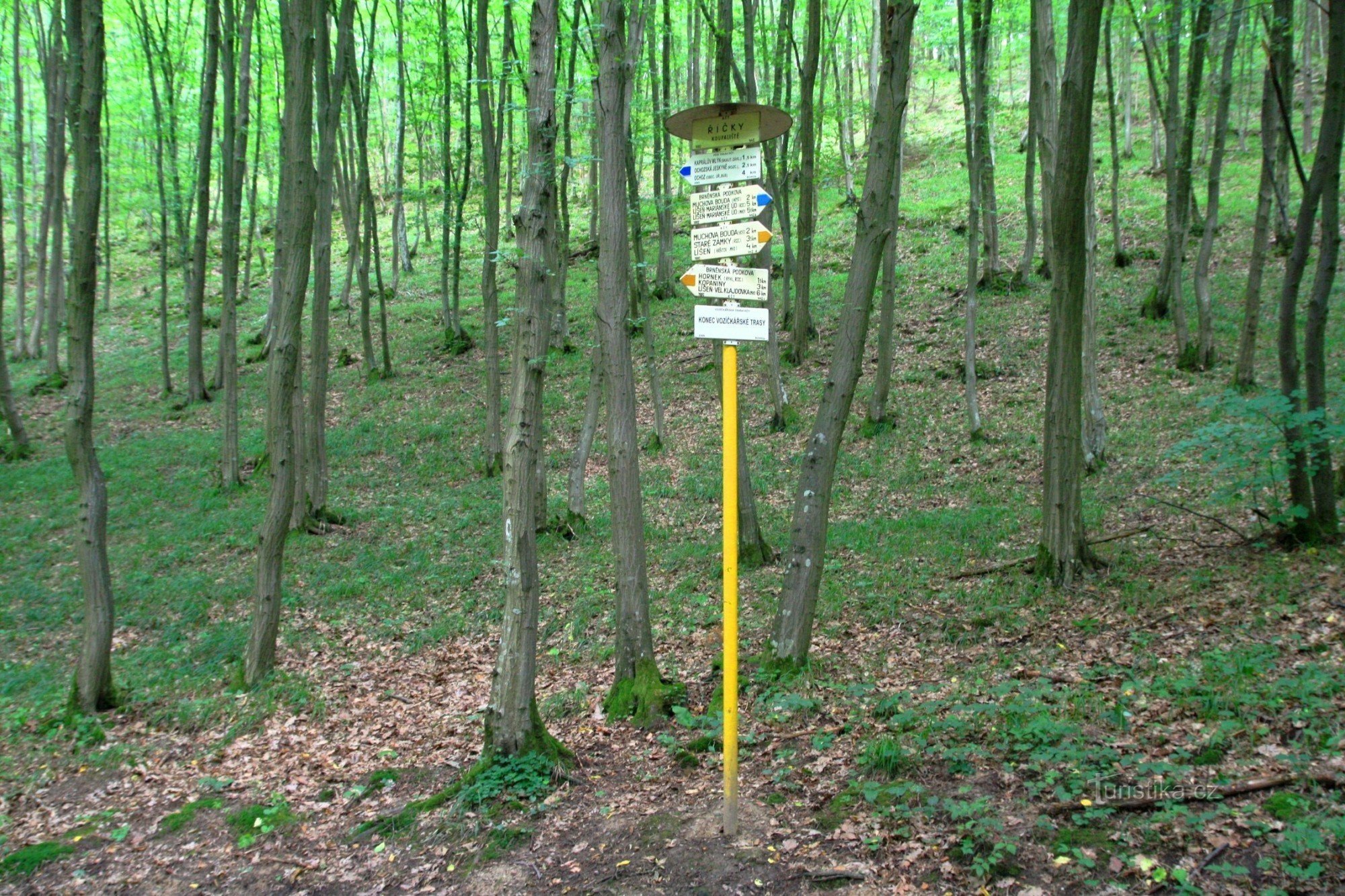 Tourist crossroads of the Říčka swimming pool