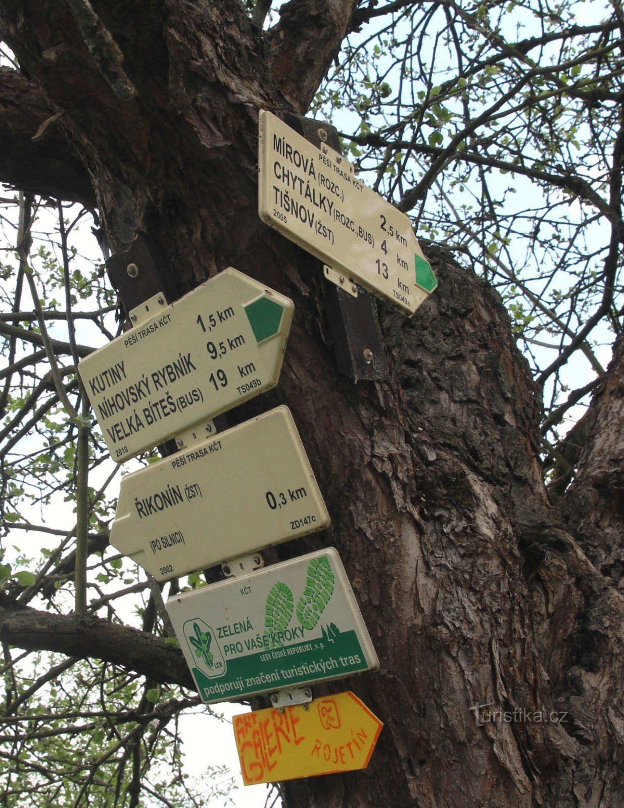 Řikonín tourist crossroads