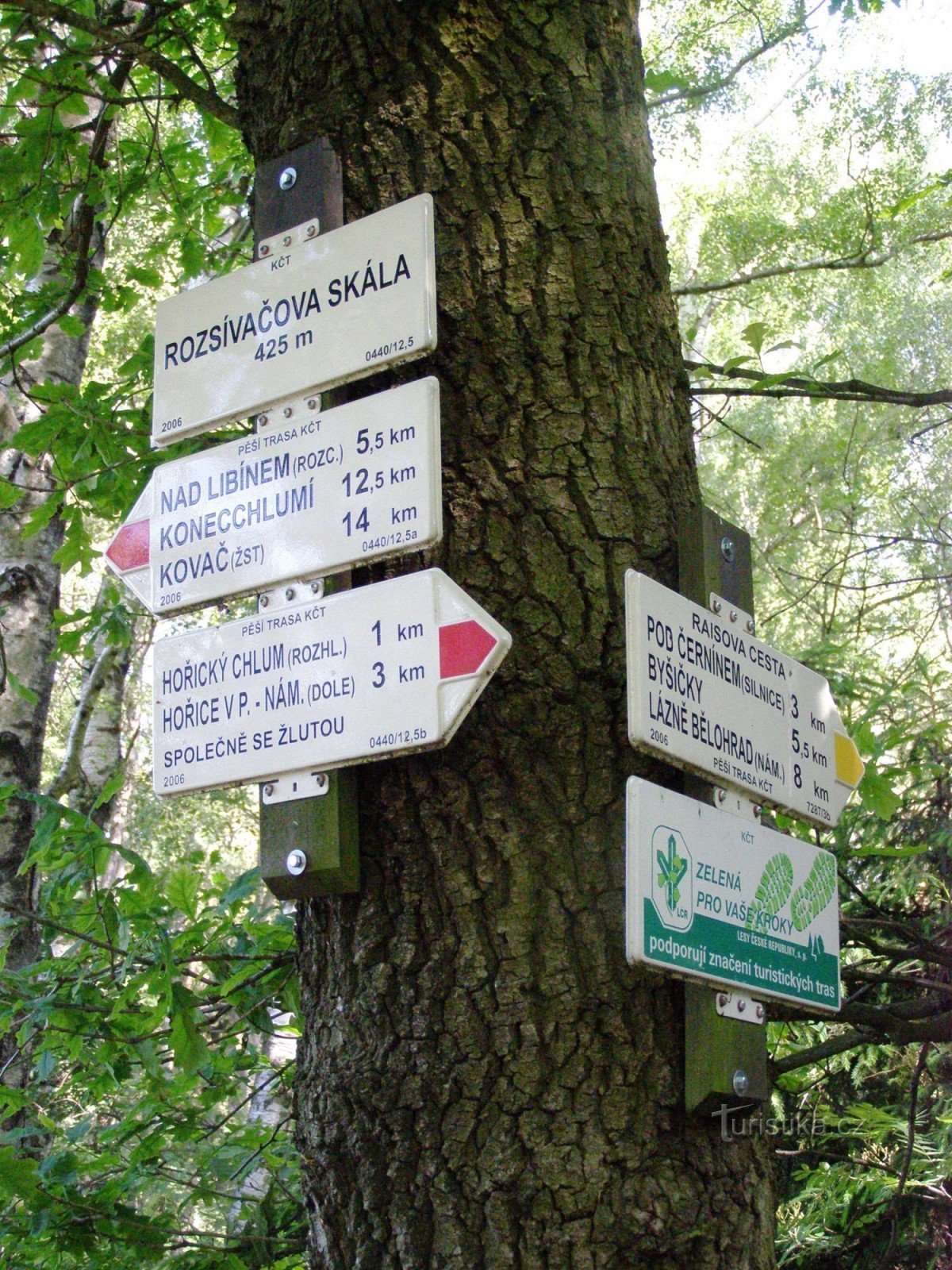 туристический перекресток Rozsívačova skála
