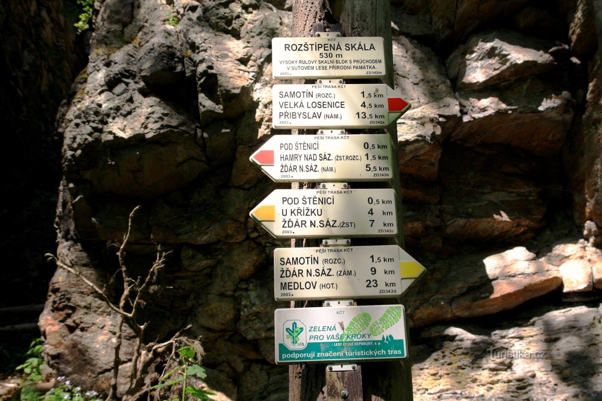 Tourist crossroads Split rock