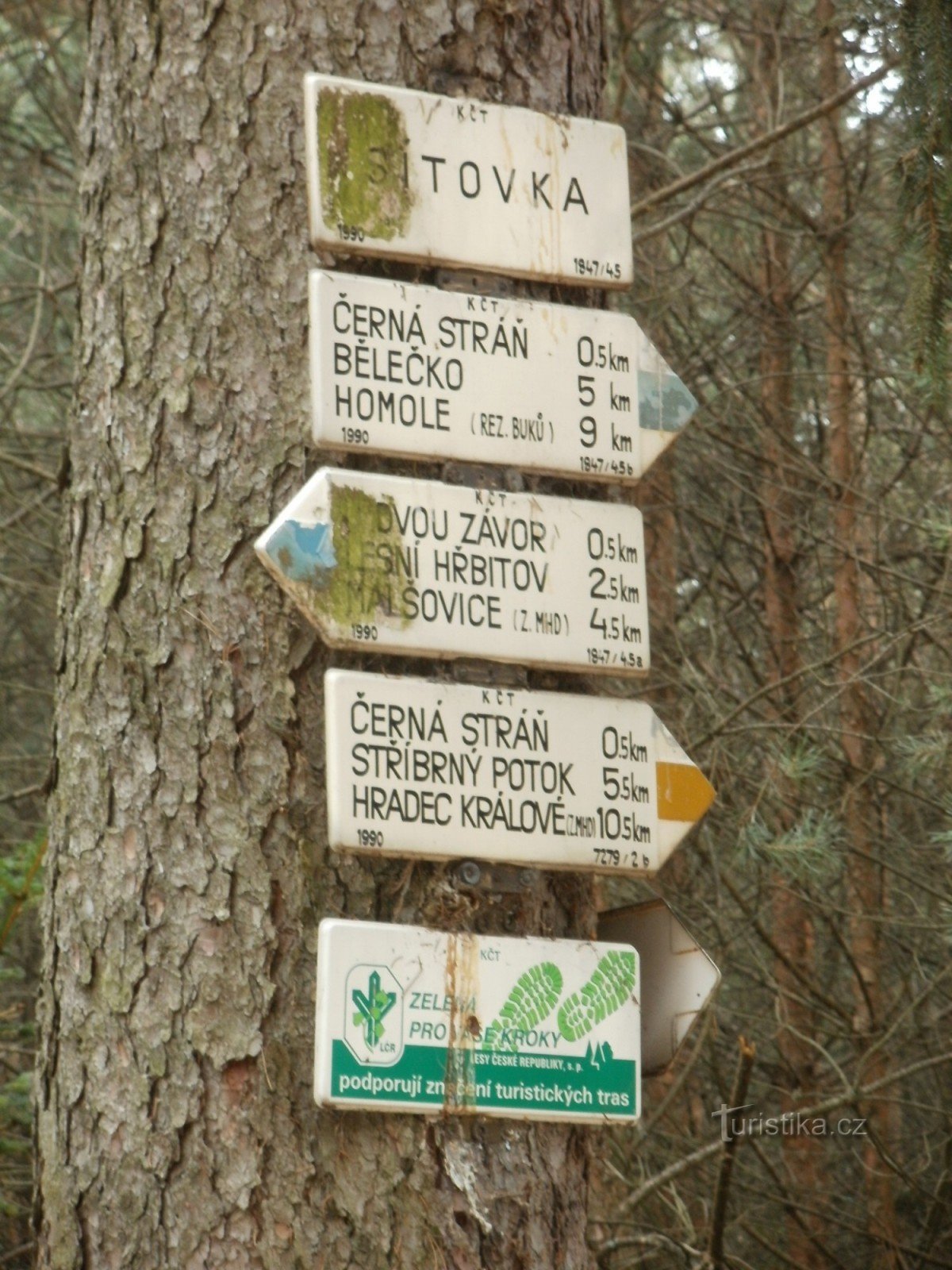 toeristisch kruispunt Sítovka - Hradecké lesy