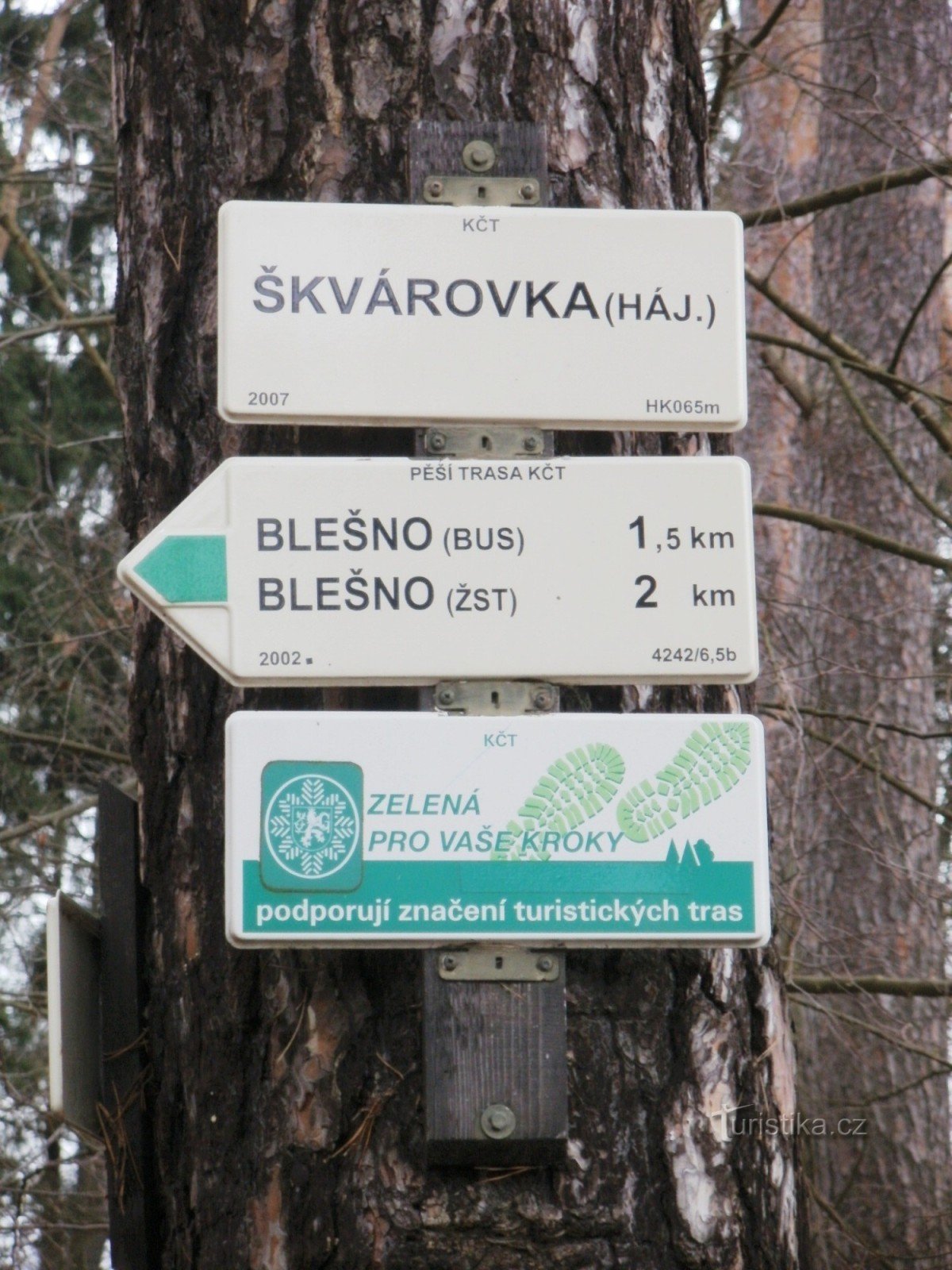 Touristenkreuzung Škvárovka