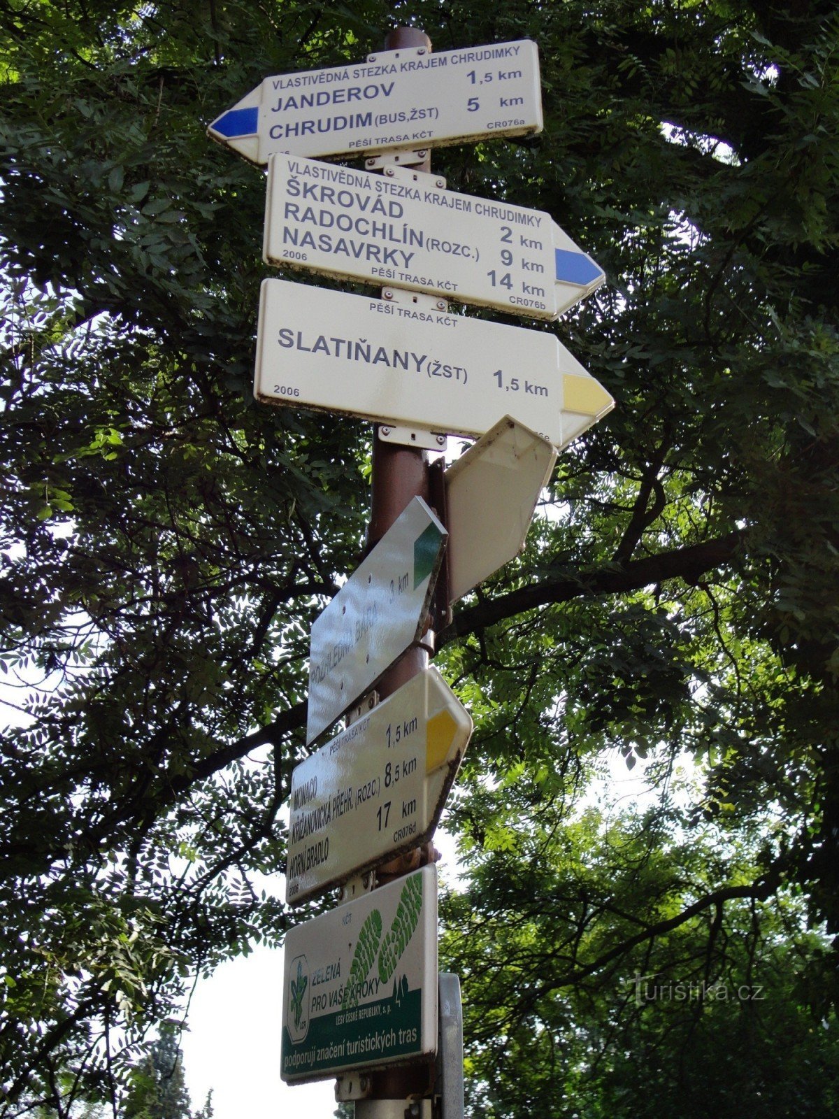 Slatiňany tourist crossroads - near the castle