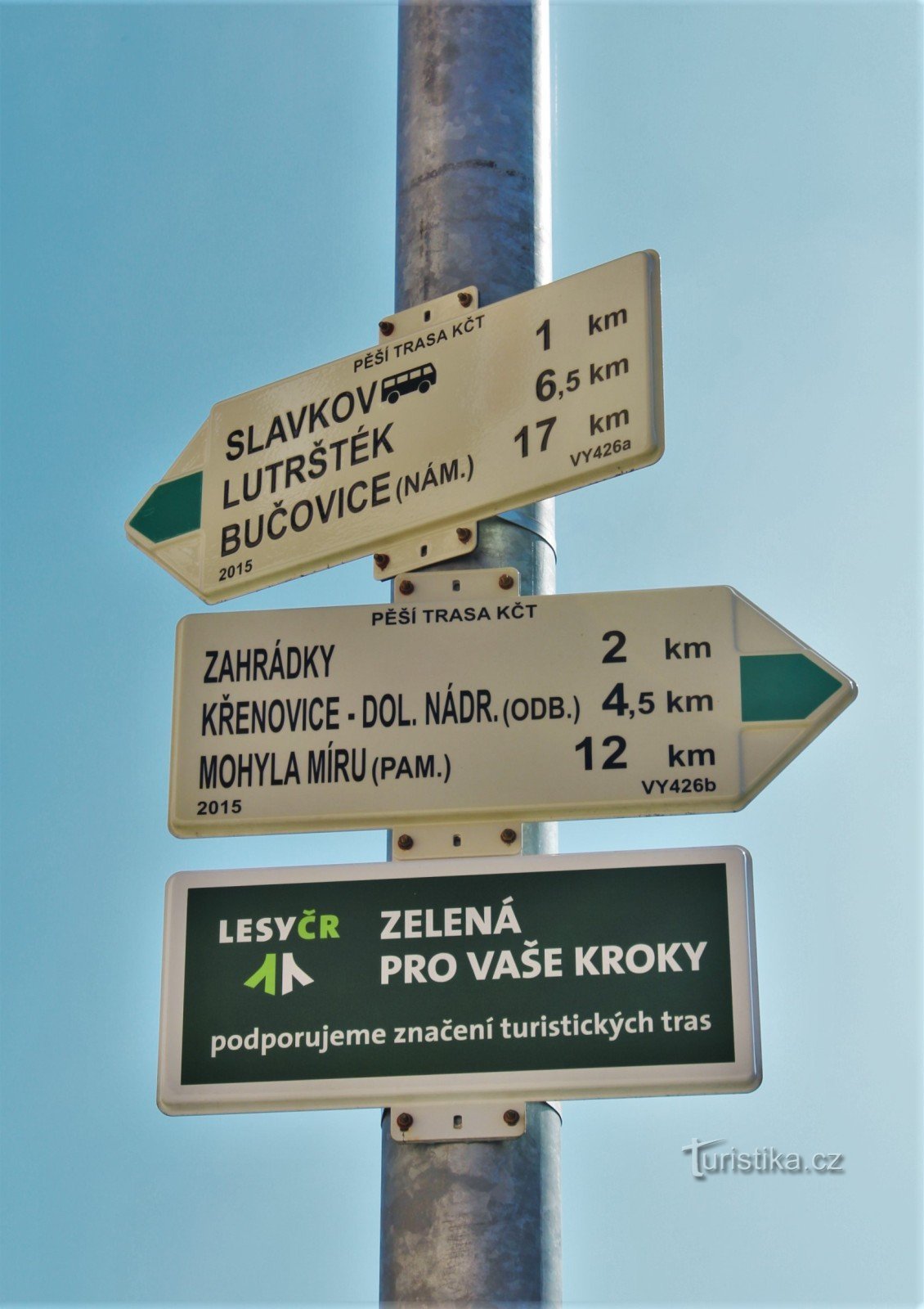Turistické rozcestí Slavkov u Brna-nádraží