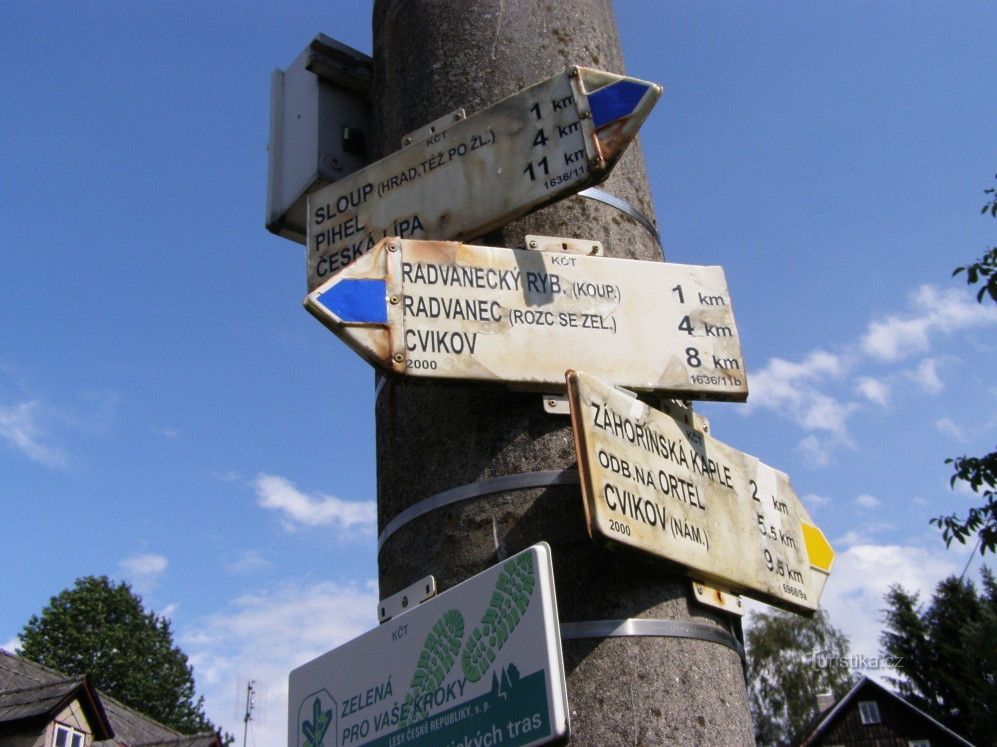 turistično križišče Sloup - do pokopališča