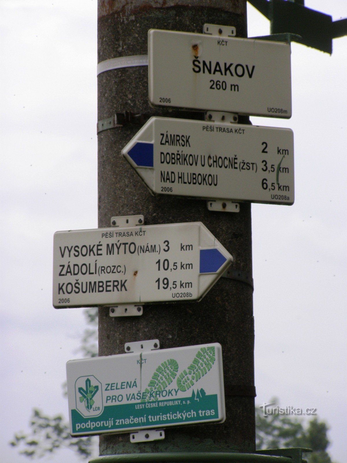 turistické rozcestí Šnakov