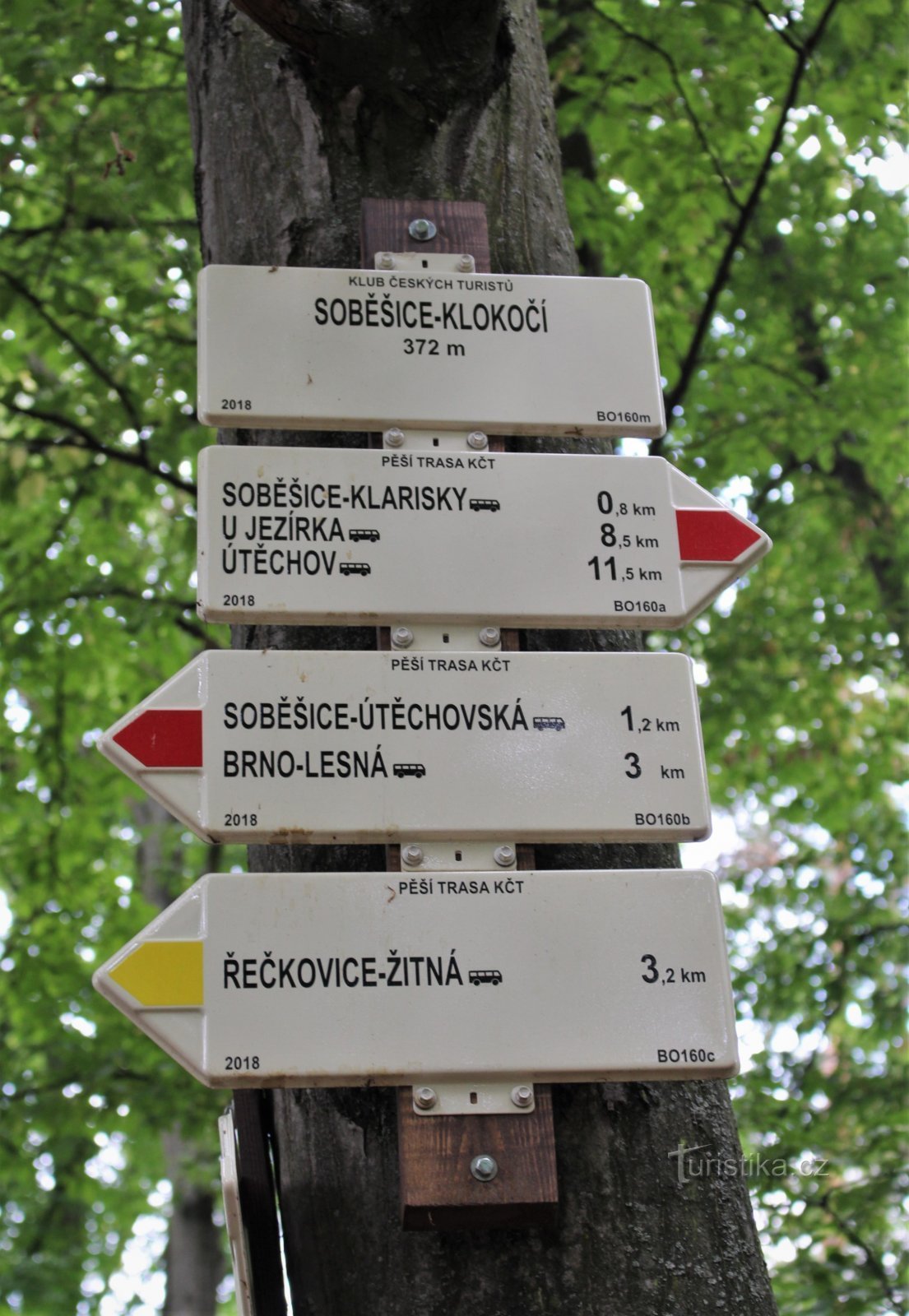 Touristische Kreuzung Soběšice-Klokočí
