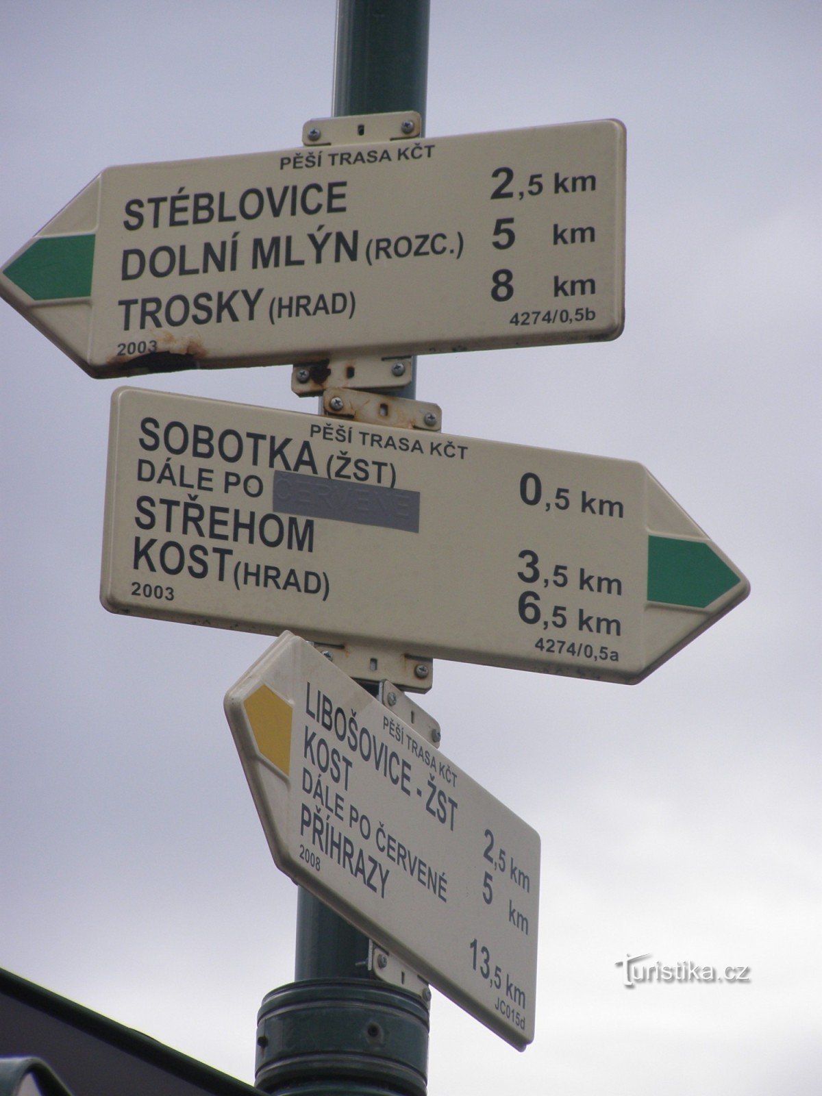 tourist crossroads Sobotka - náměstí Míru