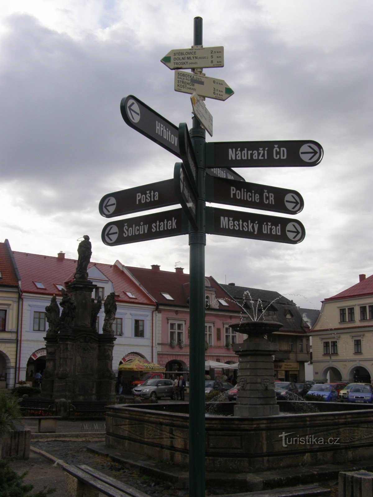 encruzilhada turística Sobotka - náměstí Míru