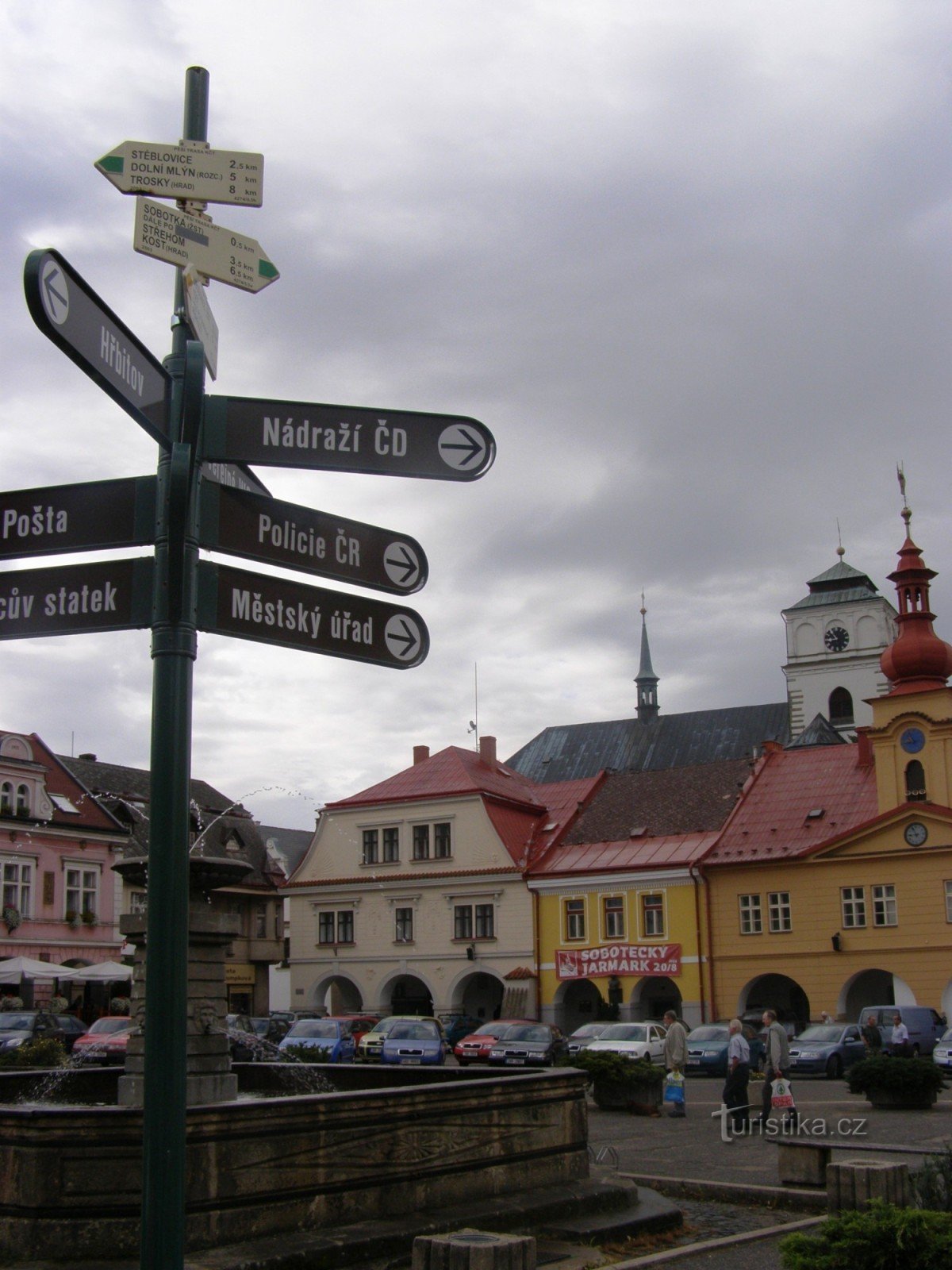 touristische Kreuzung Sobotka - náměstí Míru