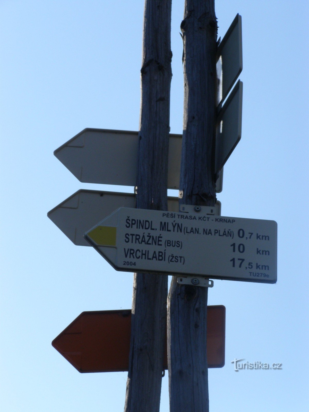 Špindlerův Mlýn toeristisch kruispunt - bij het infocentrum