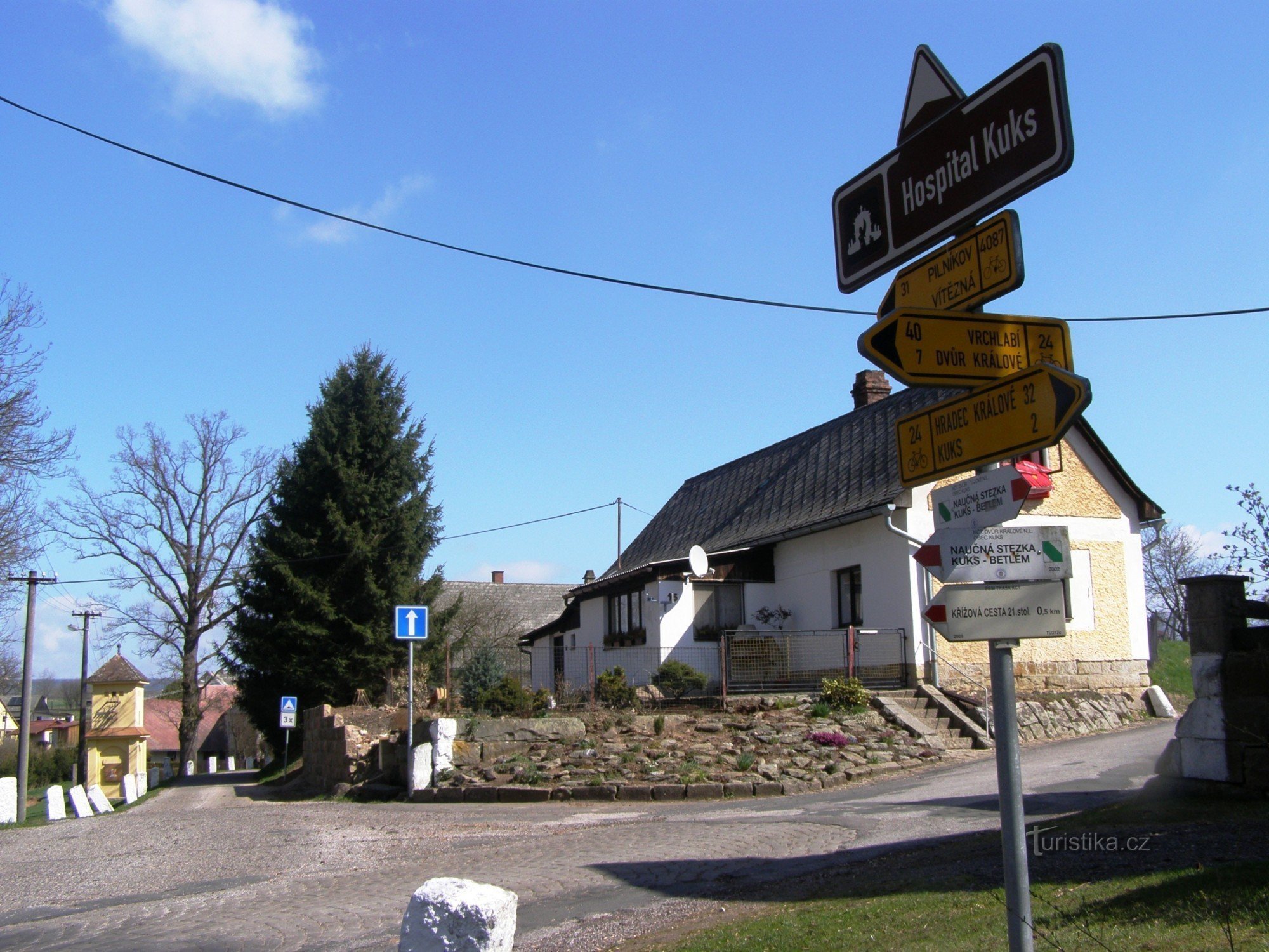 toeristisch kruispunt Stanovice - bij de brug
