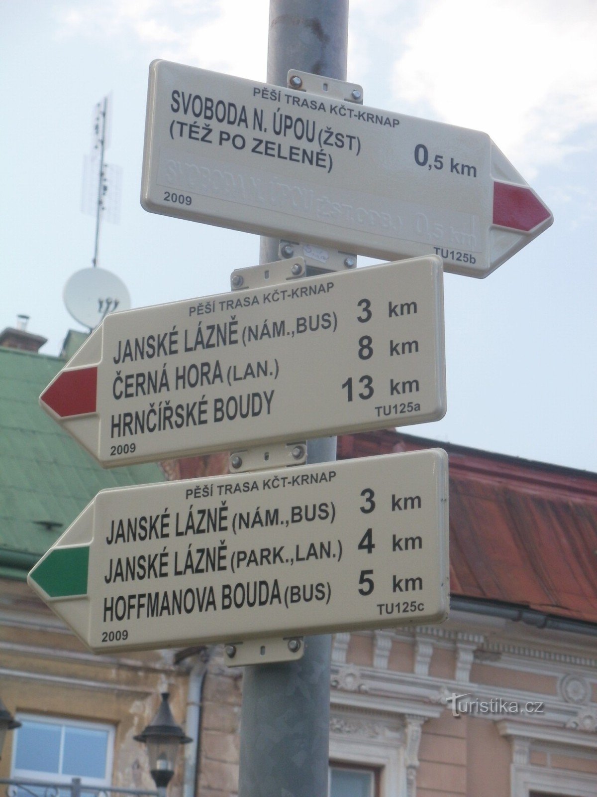 tourist crossroads Svoboda nad Úpou - náměstí Svornosti