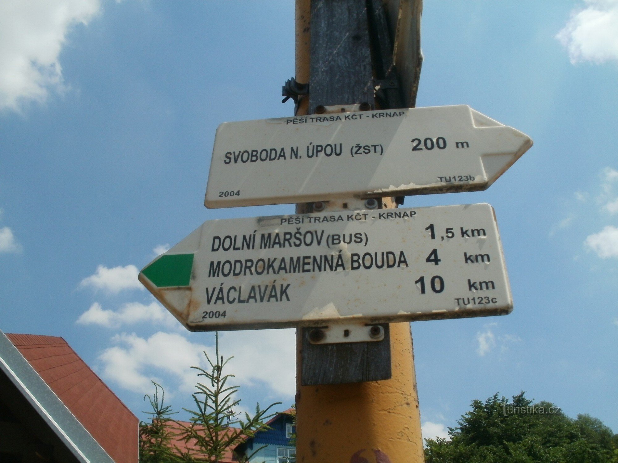 touristische Kreuzung Svoboda nad Úpou - in der Nähe des Bahnhofs