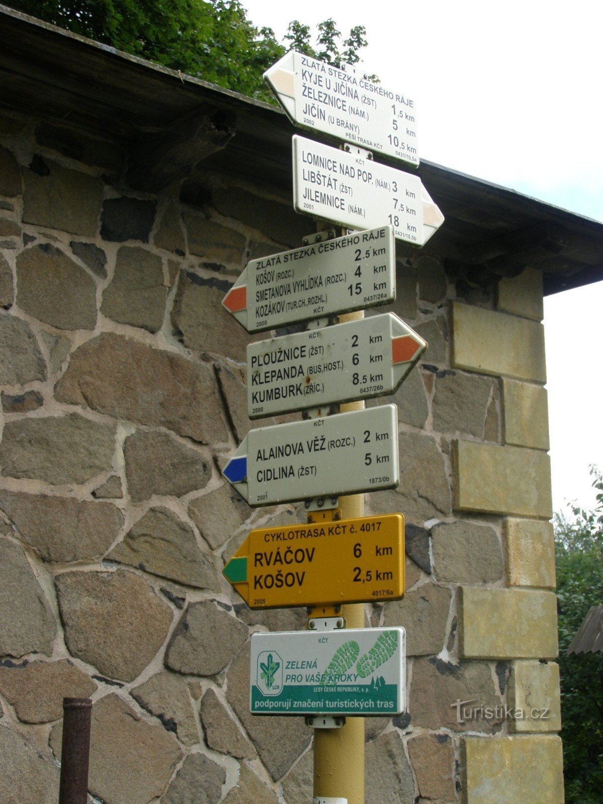 Incrocio turistico di Tábor - presso la torre di avvistamento