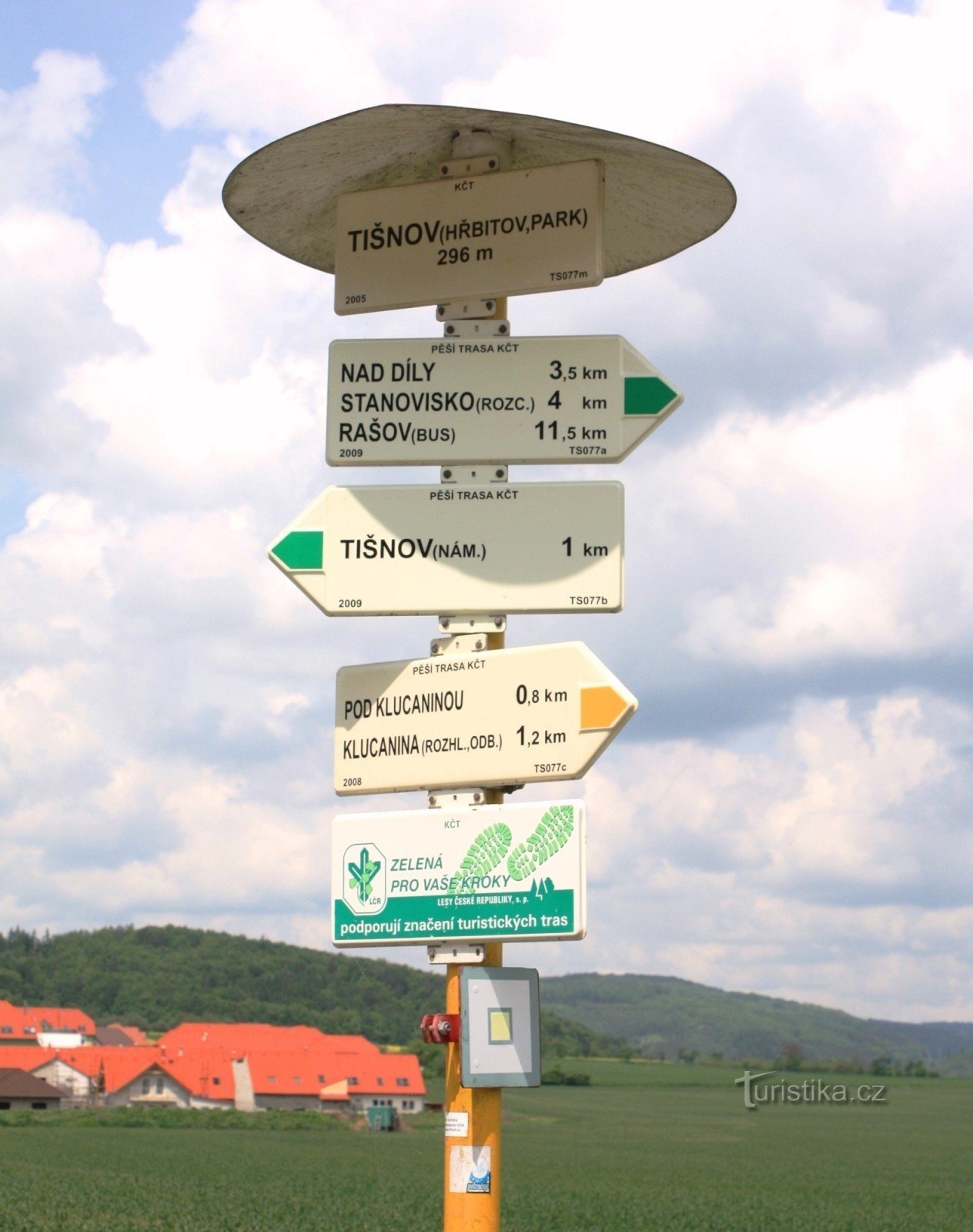 carrefour touristique du cimetière de Tišnov