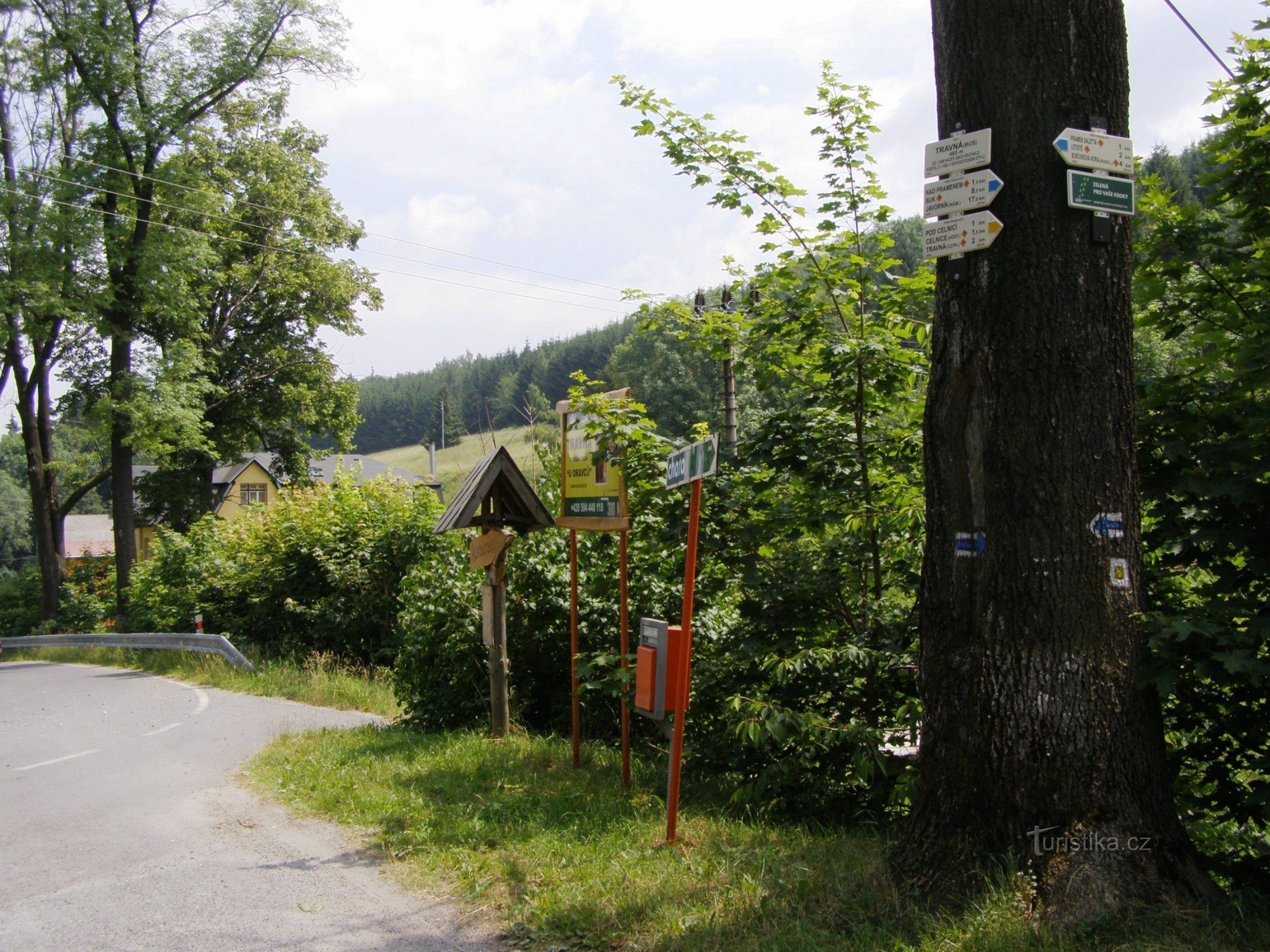 turističko raskrižje Travná - autobus