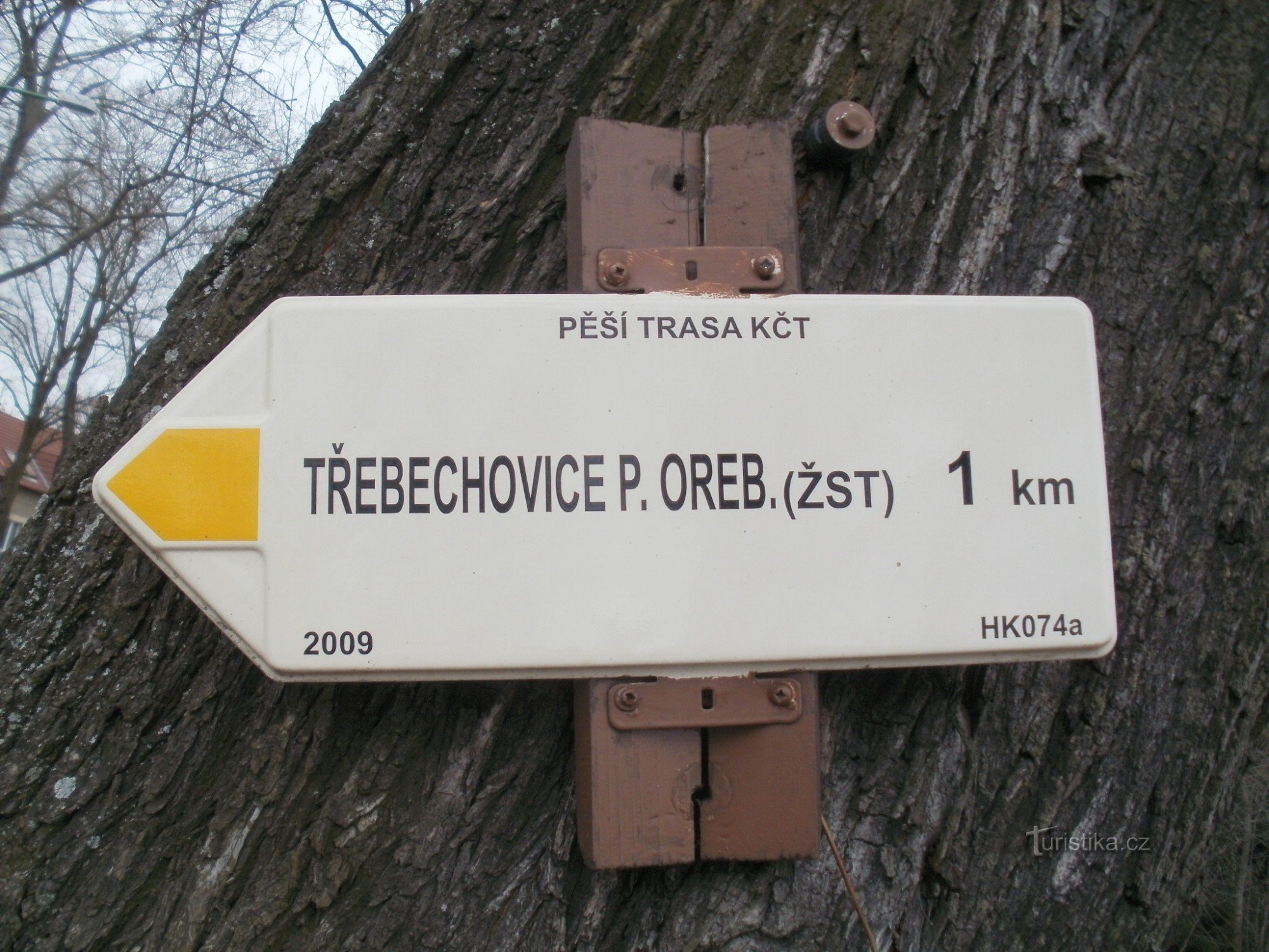 turistické rozcestí Třebechovice pod Orebem - u přejezdu