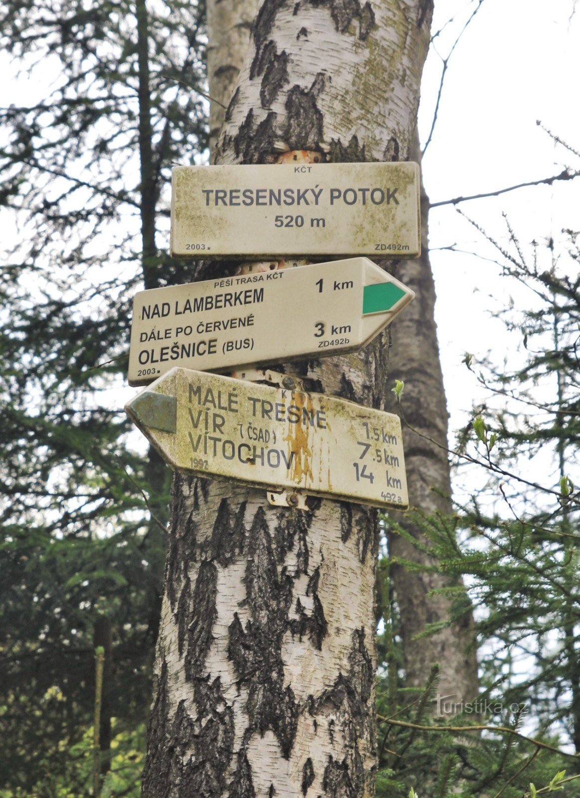 Encruzilhada turística Tresenský potok