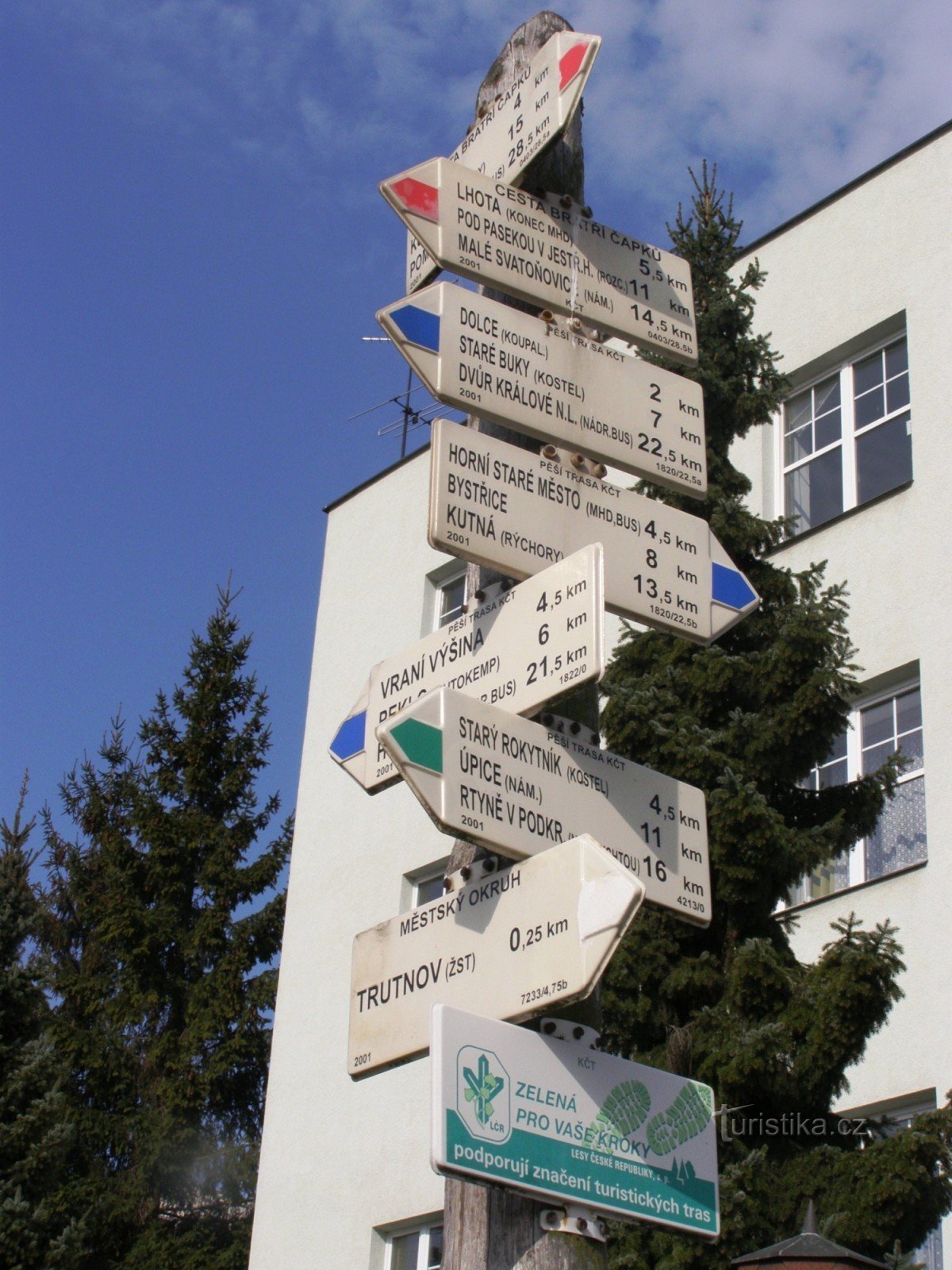 turistické rozcestí Trutnov - náměstí Republiky