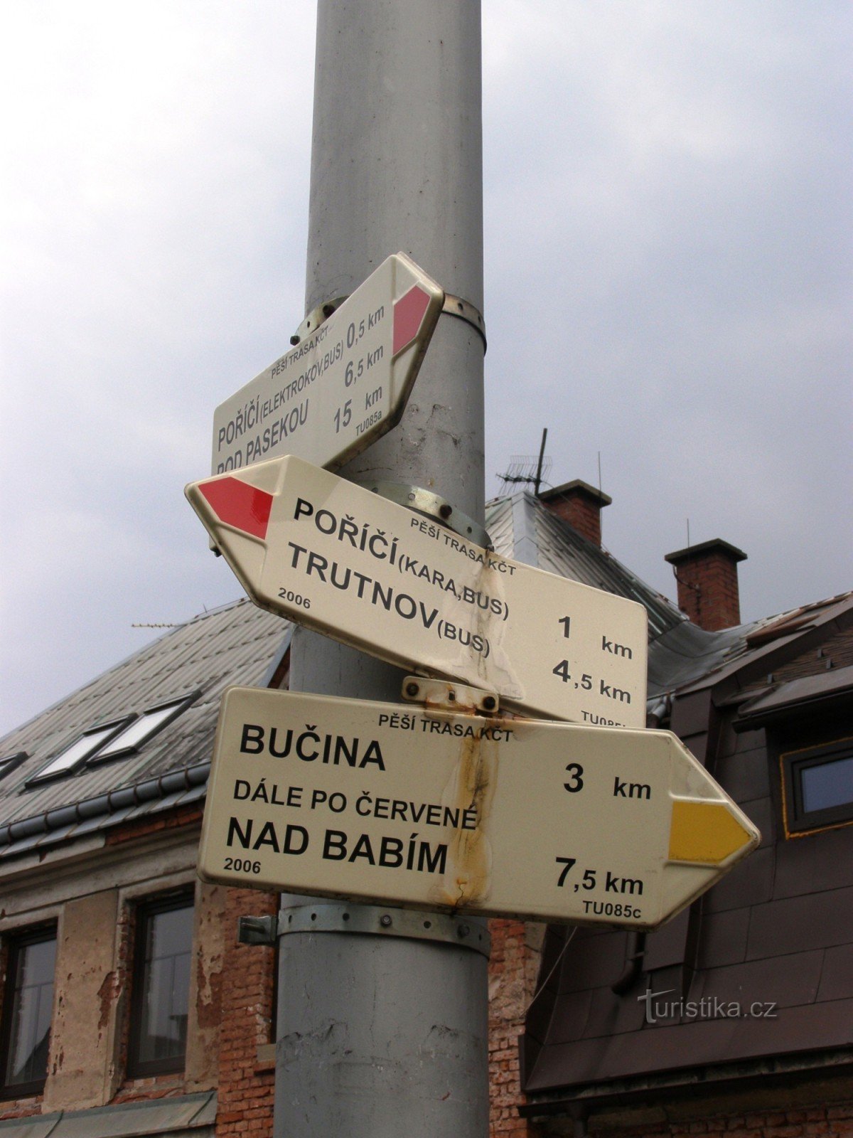 turisztikai útkereszteződés Trutnov, Poříčí - a játszótér közelében